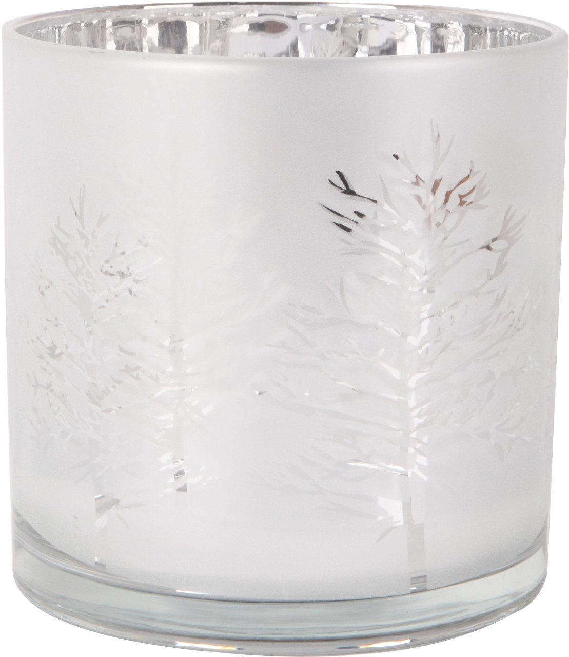 Trend Line Windlicht Windlicht Baum Glas Ø 15 x 15 cm silber weiß günstig online kaufen