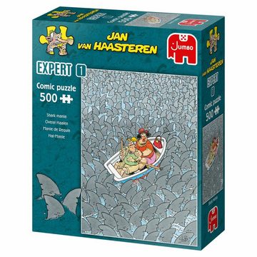 Jumbo Spiele Puzzle Jan van Haasteren Expert- Hai-Wahnsinn 500 Teile, 500 Puzzleteile