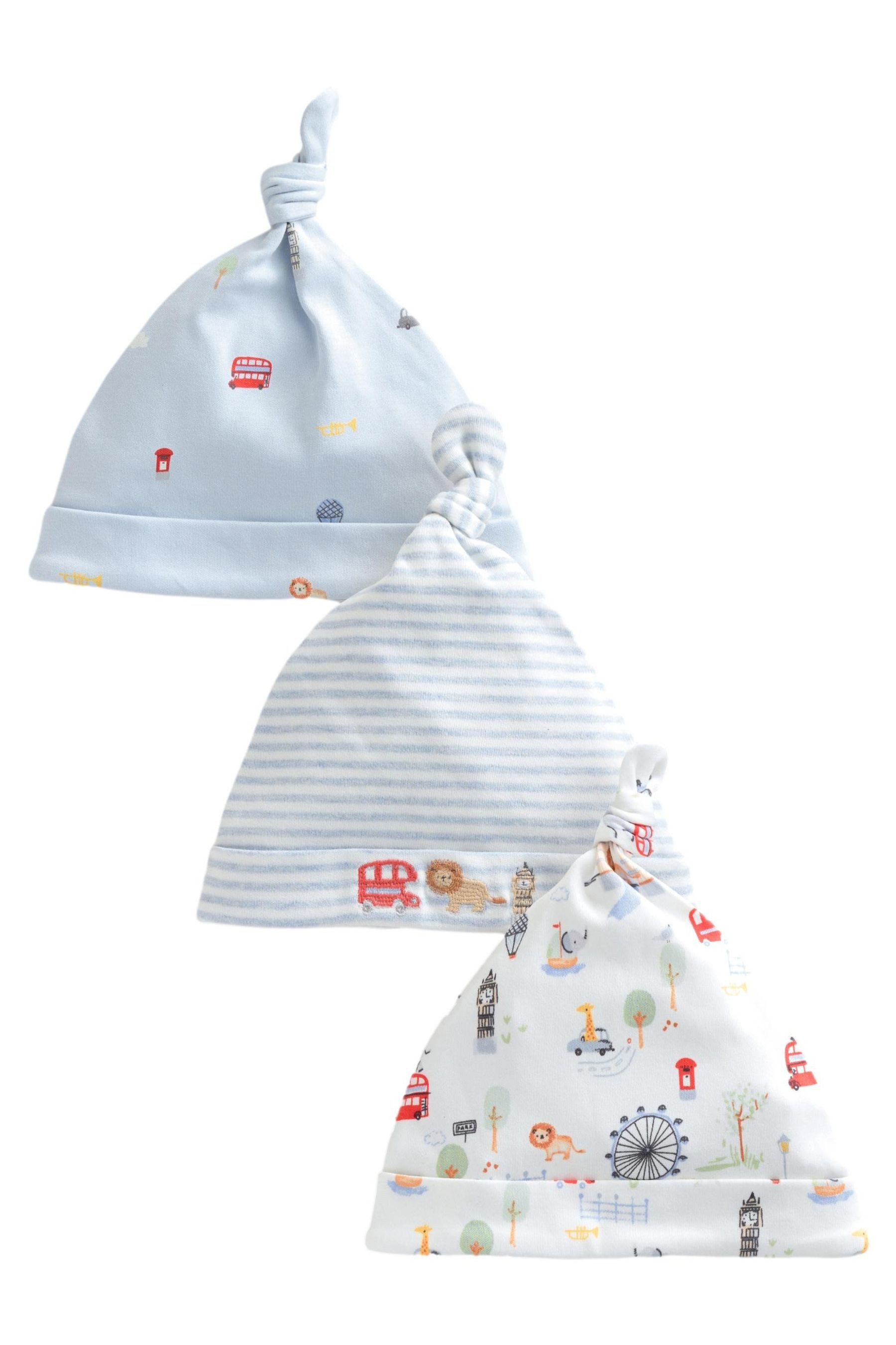 Erstlingsmütze Baby London Knotenmützen, 3er-Pack