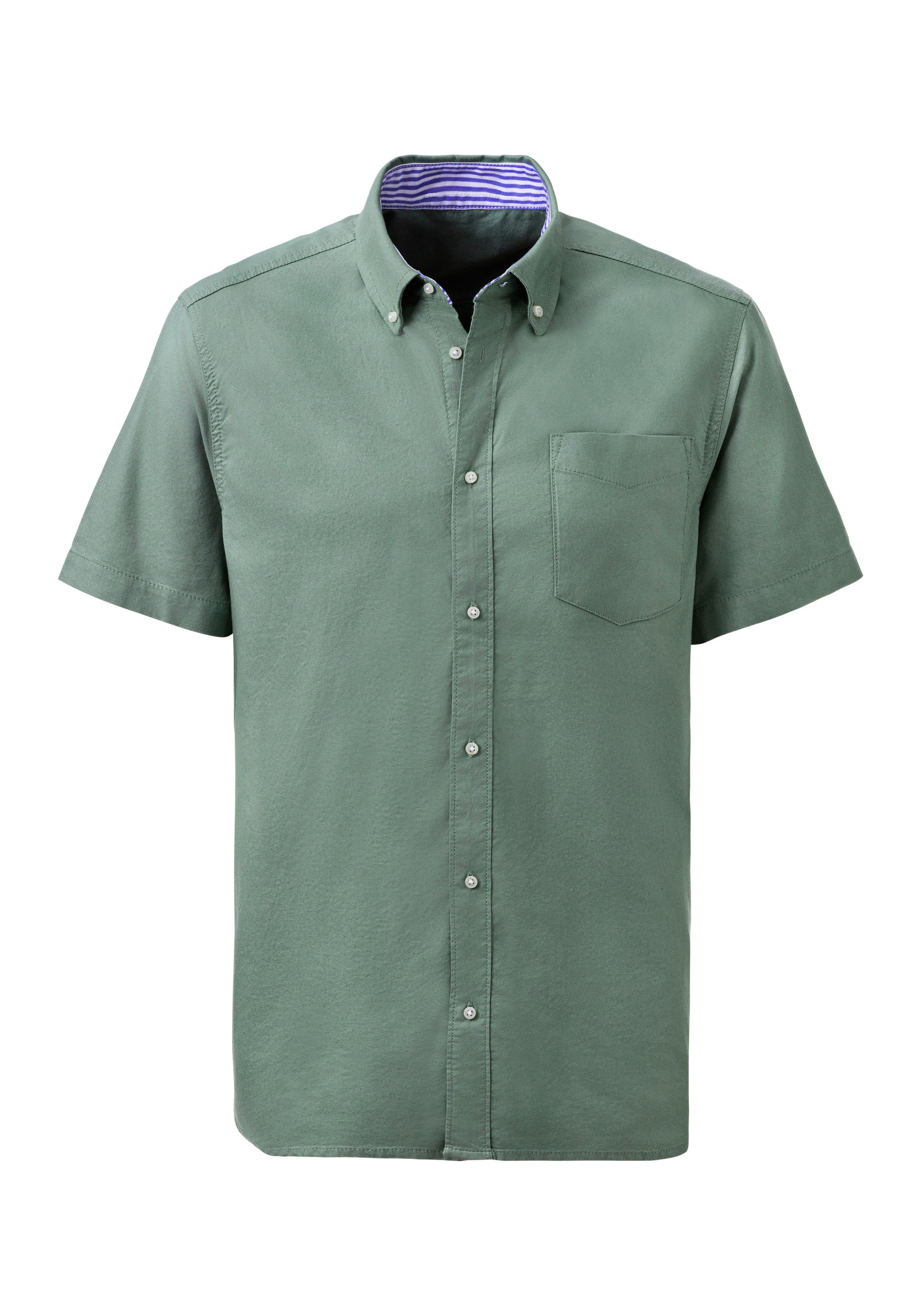 H.I.S Kurzarmhemd regular-fit mit Button-down-Kragen, reine Baumwolle