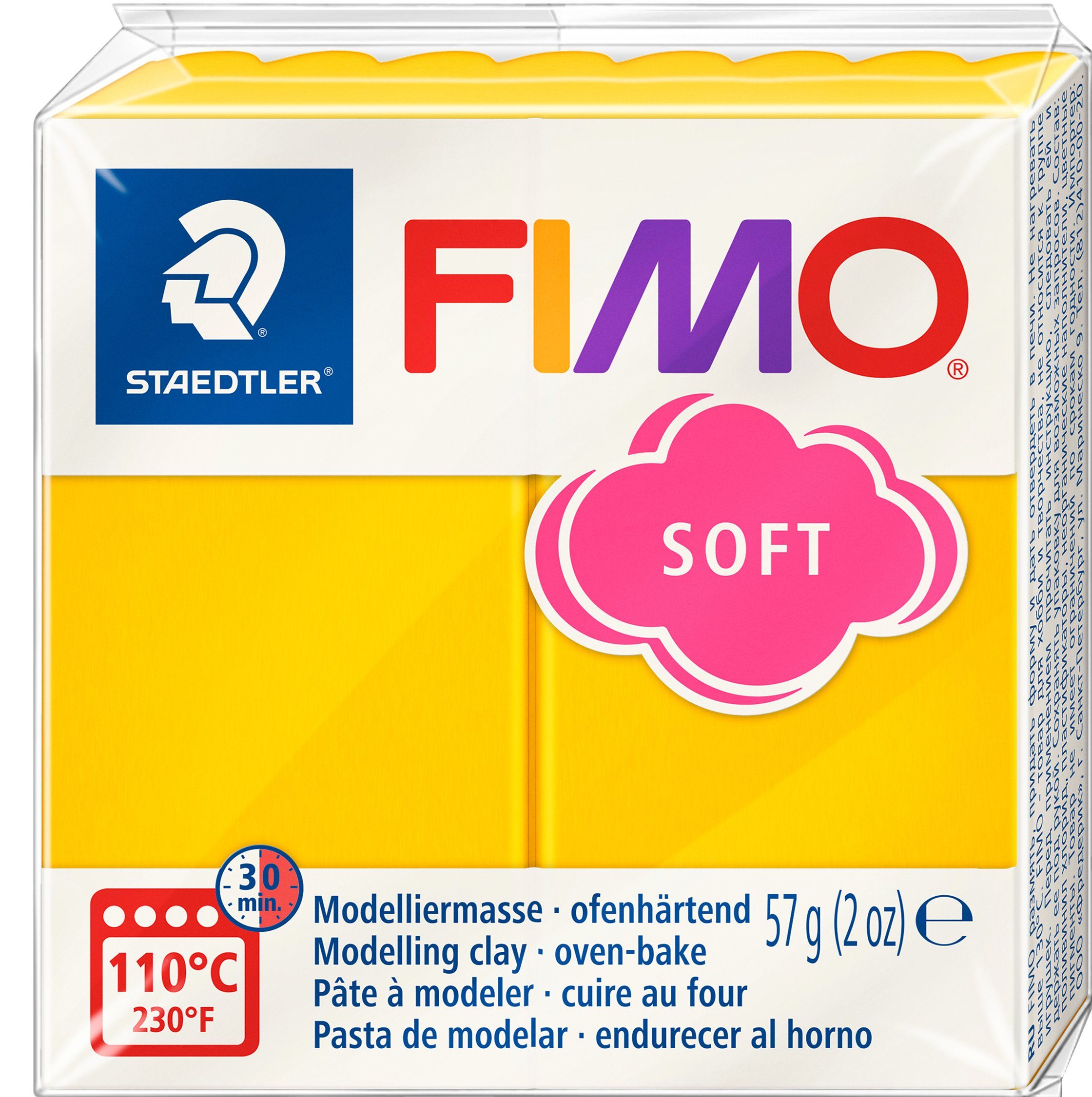 FIMO Modelliermasse soft Basisfarben, 57 g Sonnengelb | Modellierwerkzeuge