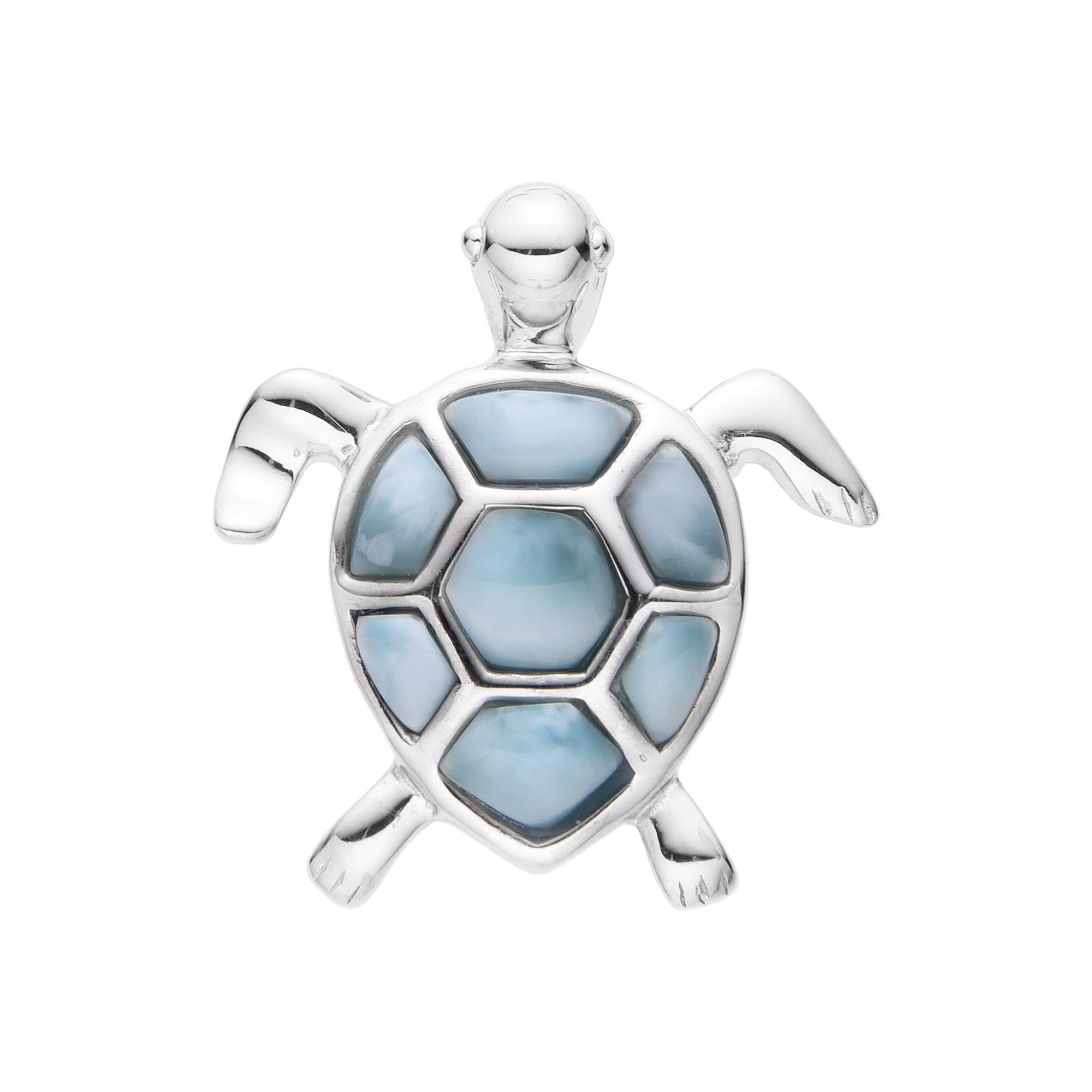 Cavill Kettenanhänger Dominikanische Larimar-Schildkröte 925 Silber Anhänger, 3ct (1-tlg)