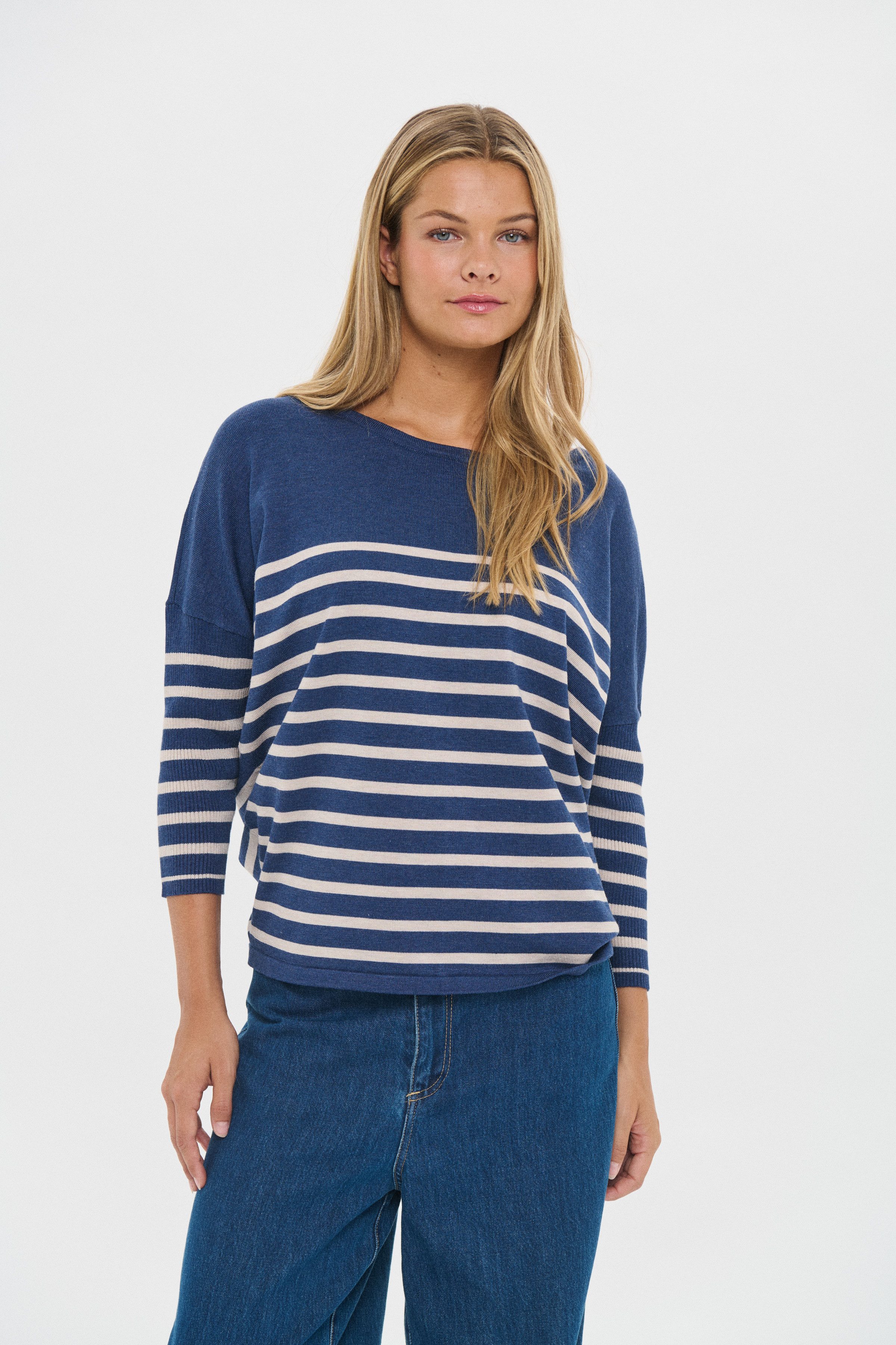Saint Tropez Strickpullover MilaSZ R-neck Stripe günstig online kaufen