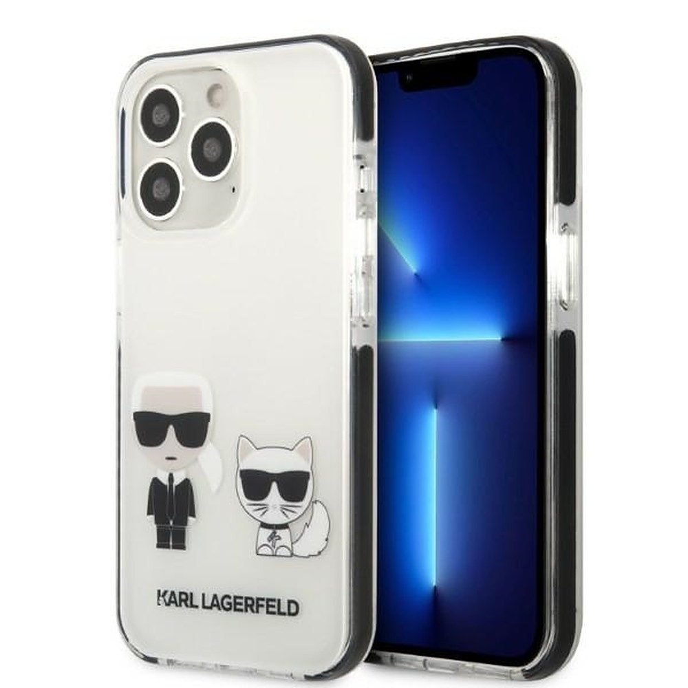 KARL LAGERFELD Handyhülle Schutzhülle Smartphonehülle Handyschale 6,7 Zoll, Karl & Choupette Motiv, Kratzschutz, passgenau