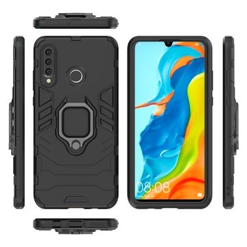 cofi1453 Bumper cofi1453® Ring Armor Kickstand Panzerhülle Bumper für Samsung Galaxy S20 Ultra (G988B) Silikon Hard Case Hülle Panzerschale Panzer Schwarz