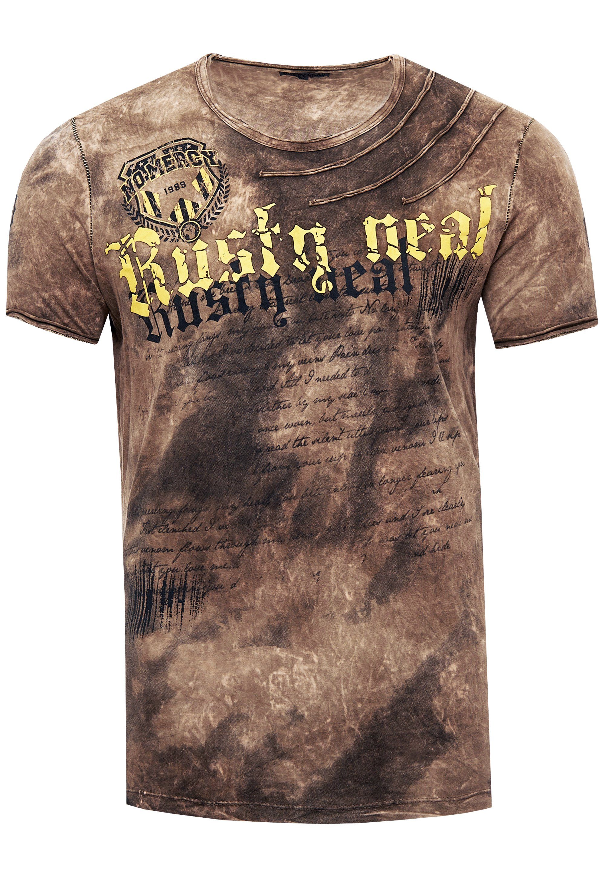 Rusty Neal T-Shirt mit toller Batik-Optik