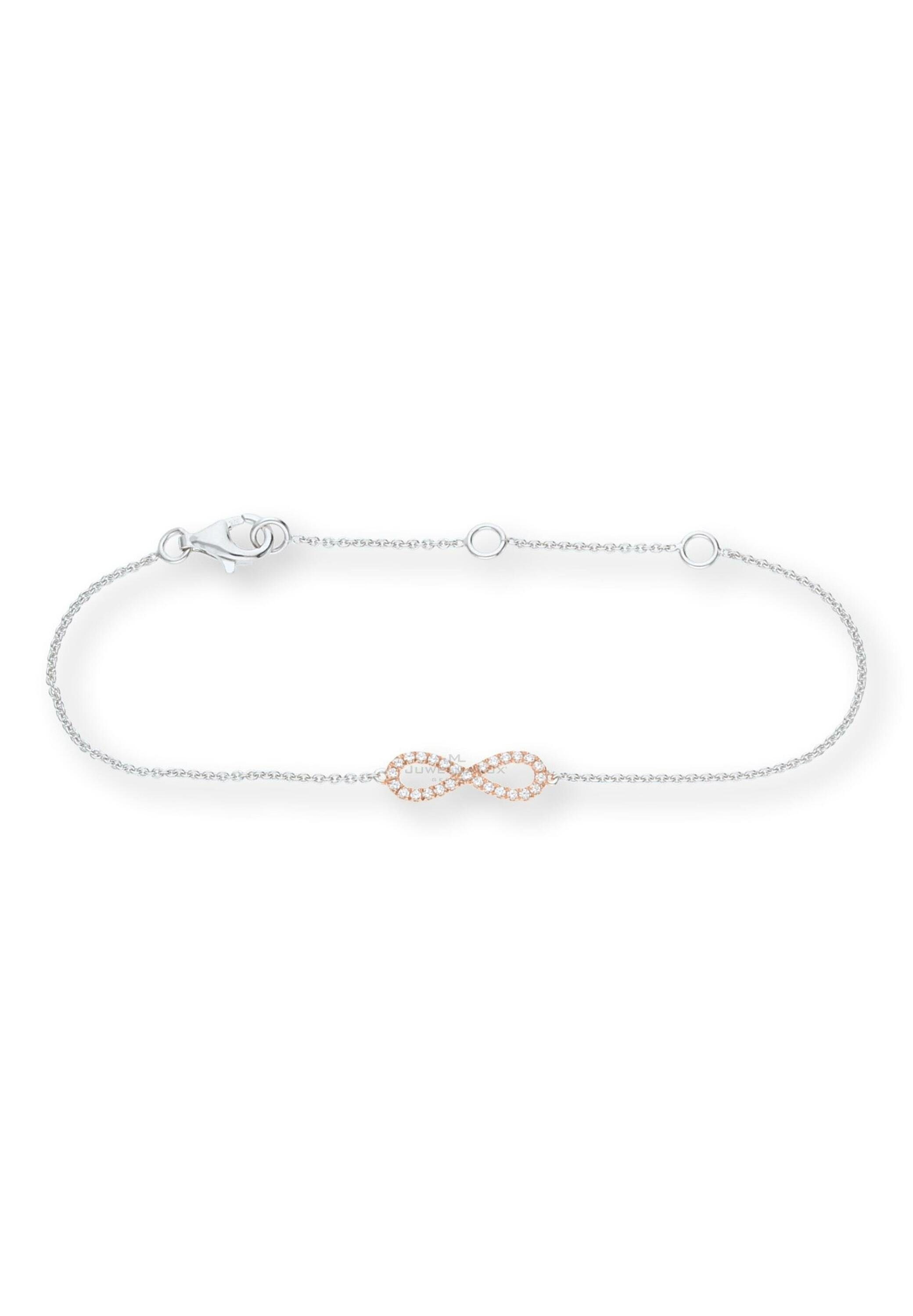 JuwelmaLux Silberarmband Armband Silber/ Rosé Infinity mit Zirkonia (1-tlg), Damen Armband Silber 925/000, inkl. Schmuckschachtel