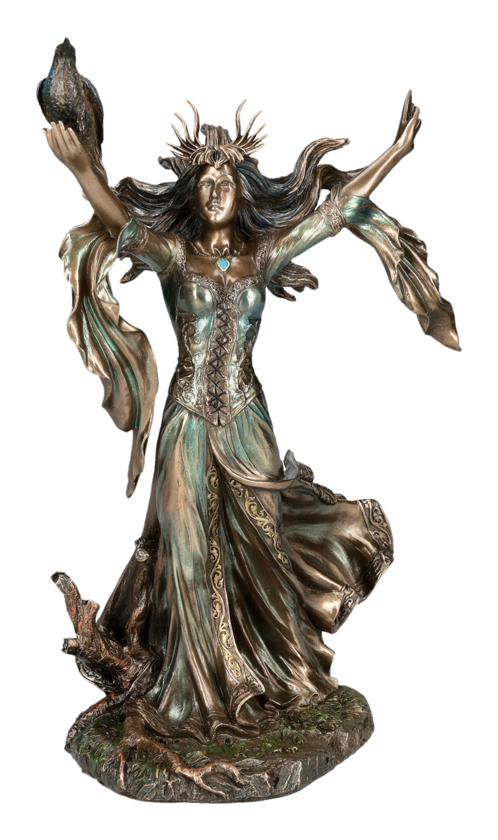 Figuren Shop GmbH Dekofigur Morgana Figur – keltische Zauberin Statue Fantasy Dekofigur 25 cm