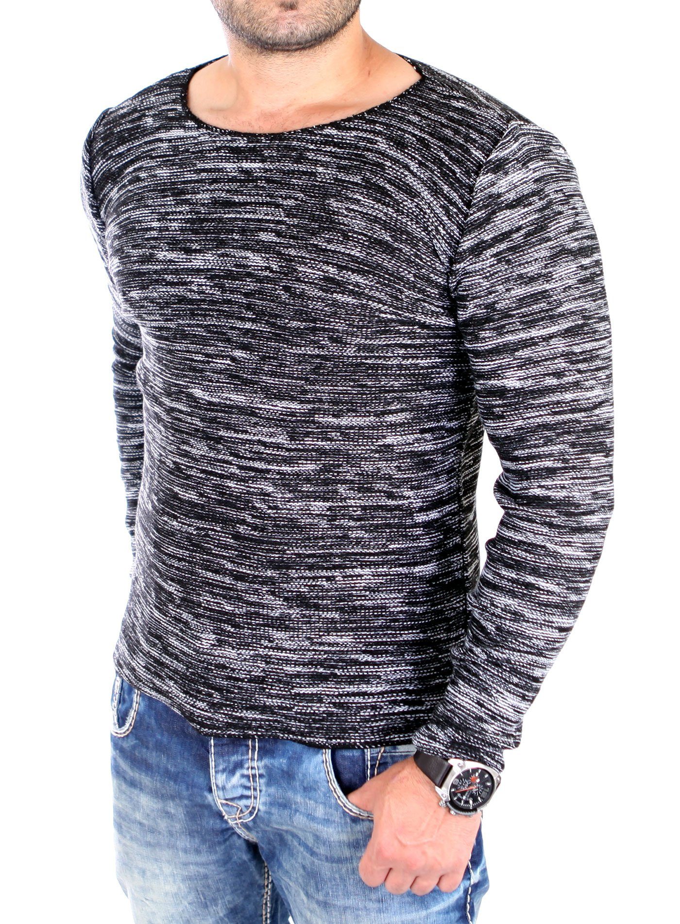 Reslad Strickpullover Reslad Strickpullover Herren-Pullover Melange günstig online kaufen