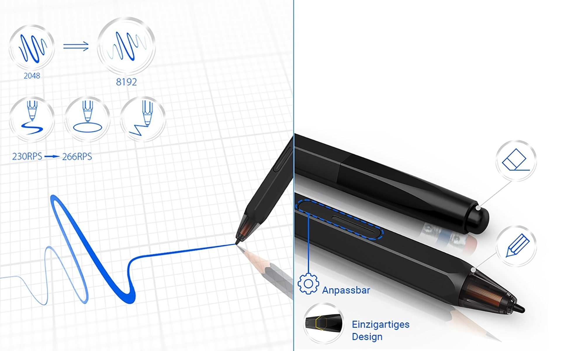 XP-PEN XP-PEN Deco 02 Grafiktablett für Zeichnen, Home-Office Grafiktablett (12)
