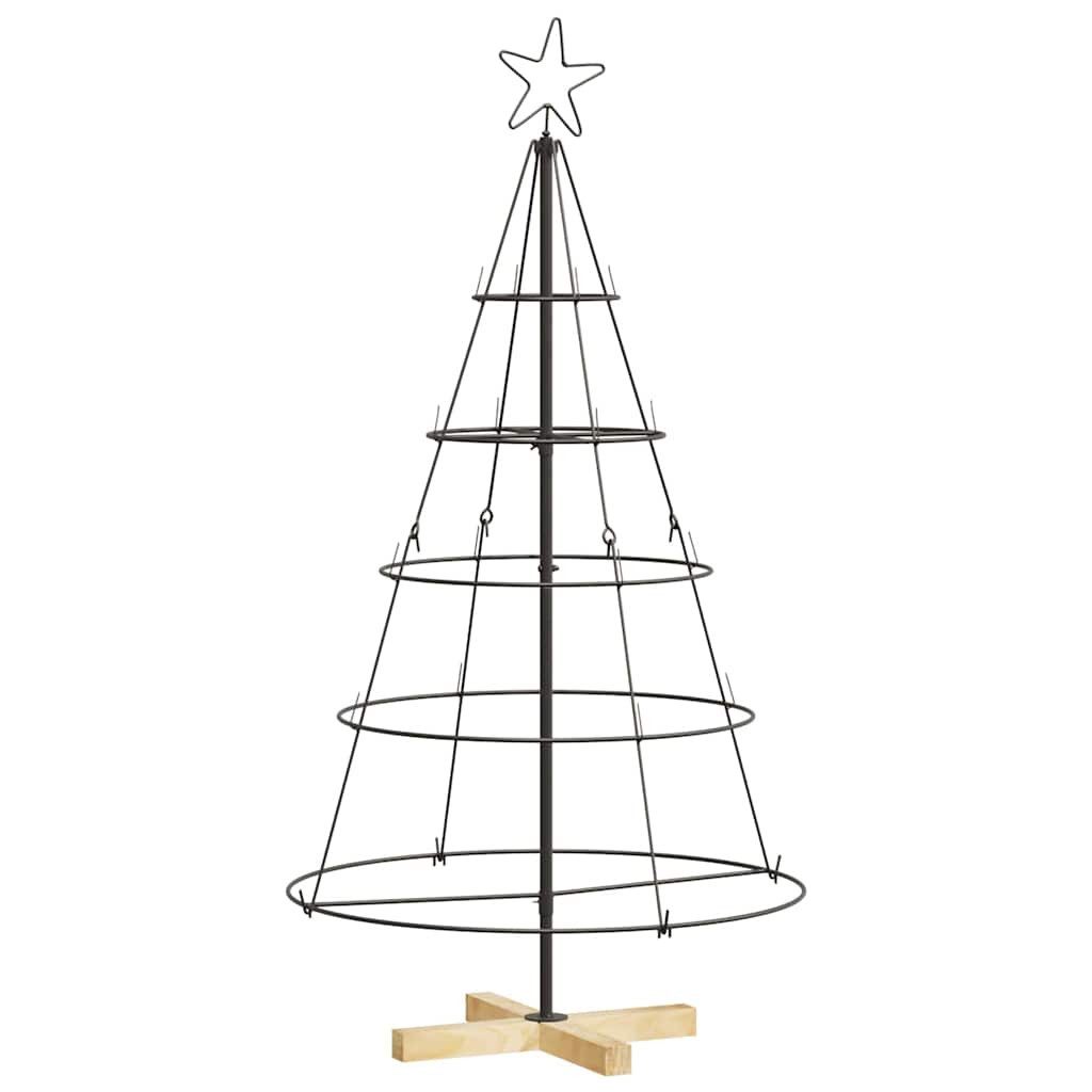 vidaXL Künstlicher Weihnachtsbaum Weihnachts-Tannenzapfenbaum mit Ständer Schwarz 125 cm Stahl