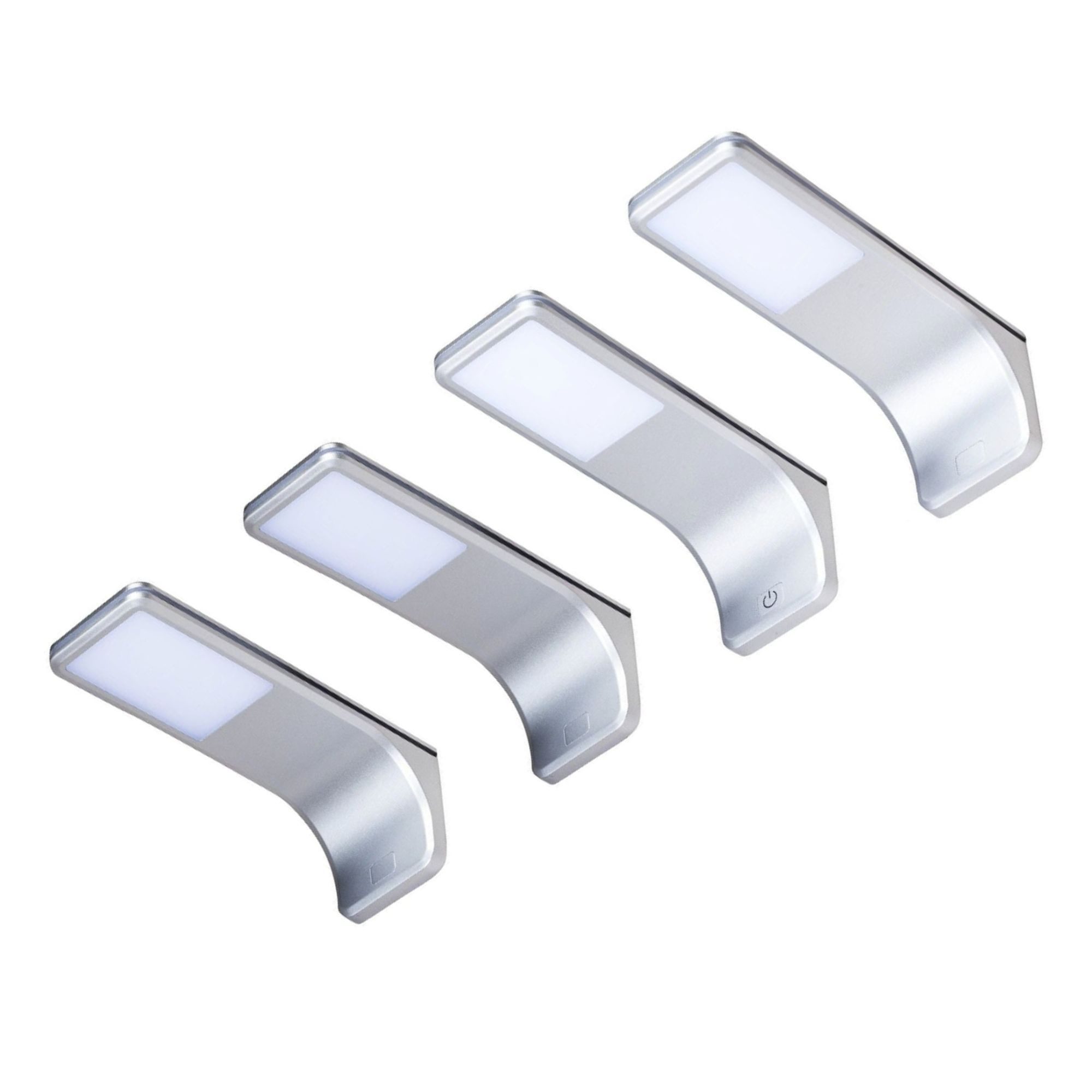 kalb LED Unterbauleuchte LED Unterbauleuchte, flach dimmbar mit Touch-Schalter, silbergrau, 4er Set, warmweiß