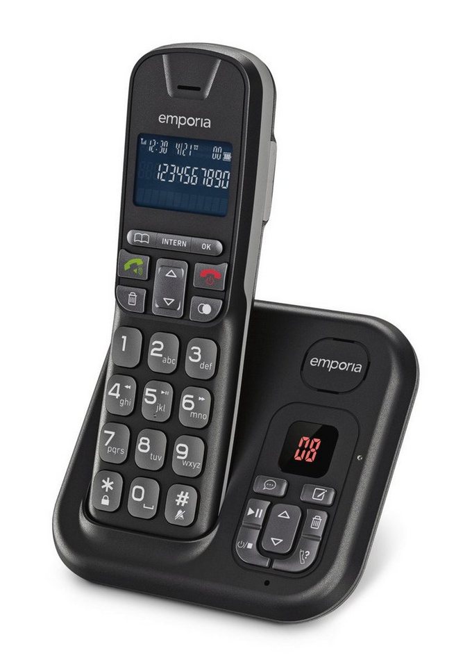 Emporia emporia TH-21AB Schnurloses DECT-Telefon, Großes LCD-Display und  Negativdisplay (mehr Kontrast – besser lesbar)