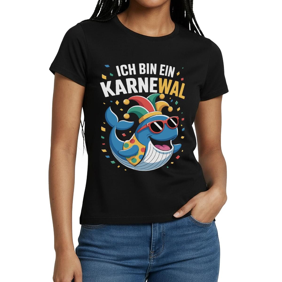 T-Shirt Ich Bin Ein Karnewal Kostüm Fasching Frauen T-Shirt