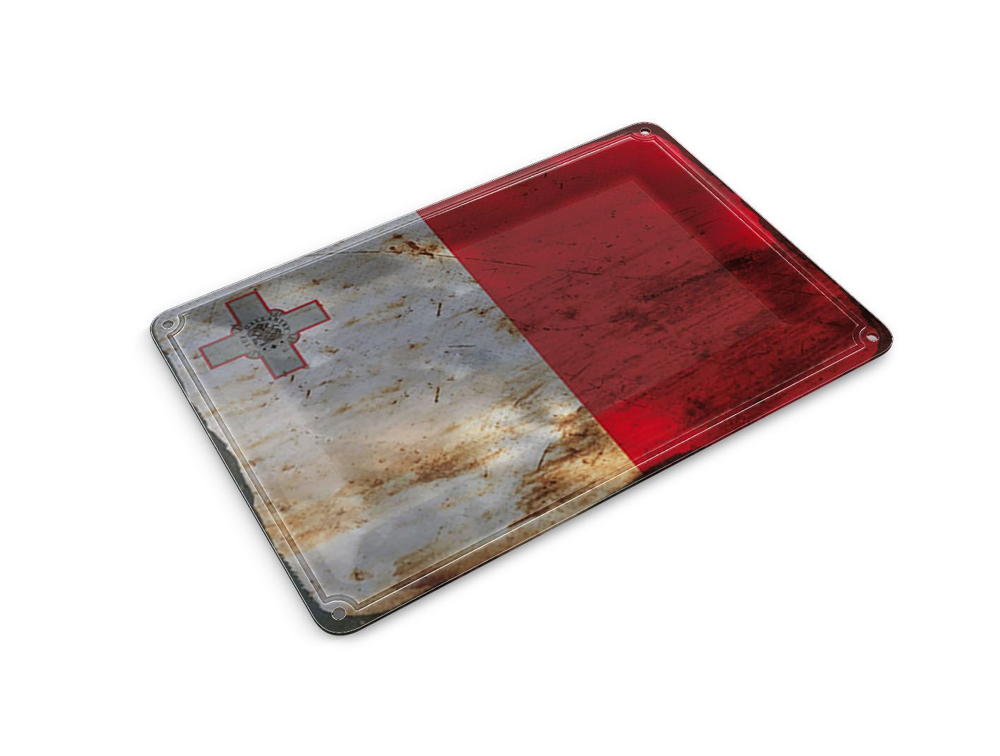 Femer GmbH Postkarte Flagge Malta 14x10 cm Flag of Malta Rost, unfrankiert