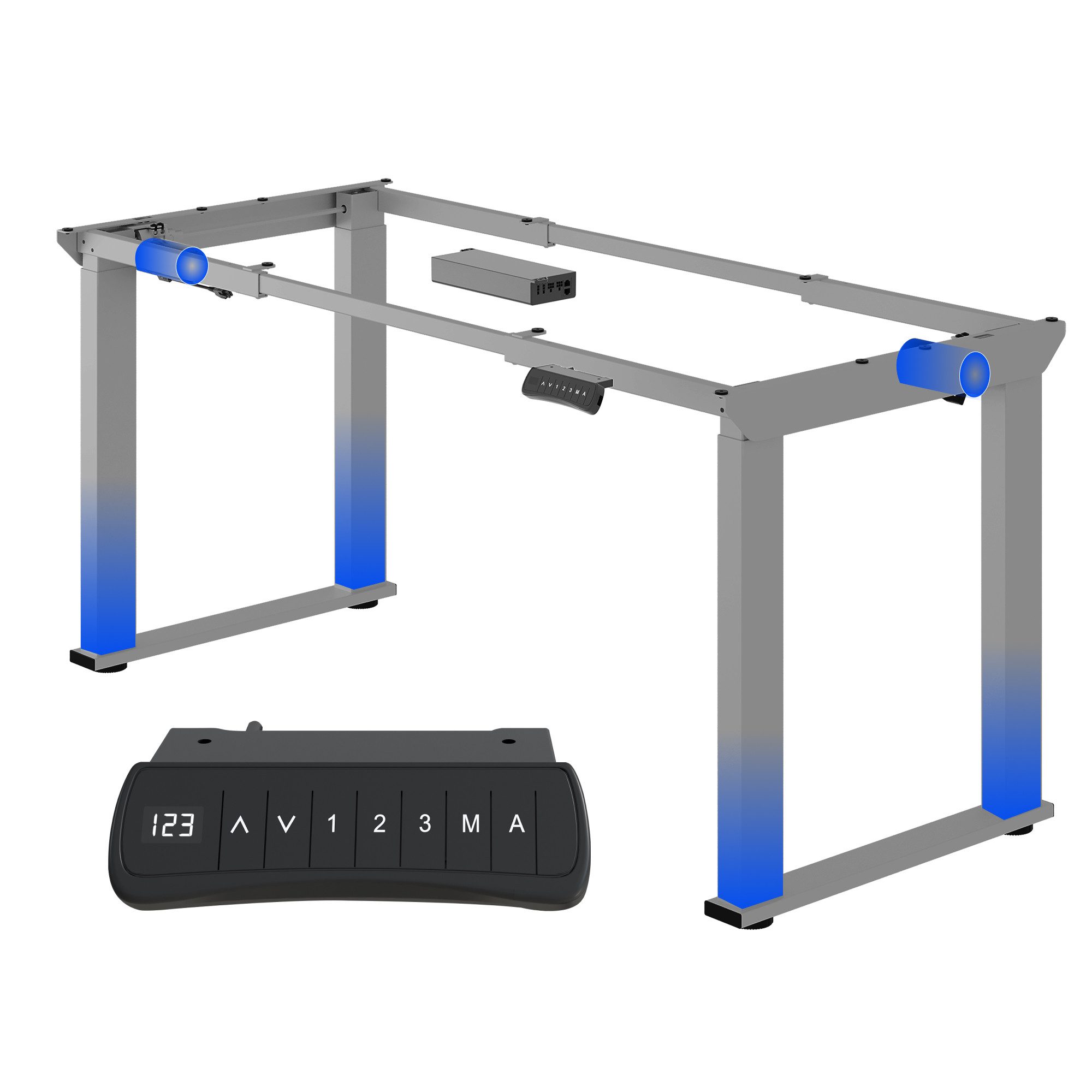 FLEXISPOT Schreibtisch Höhenverstellbarer Schreibtischgestell mit 4-Beinen (Dual-Motor, Großzügige Tischplattengröße 120-200 cm, 3 Speicherhöhen & Timer & Anti-Kollision & LED-Display), Moderner Esstisch, Home & Office, Max. Load: 150KG
