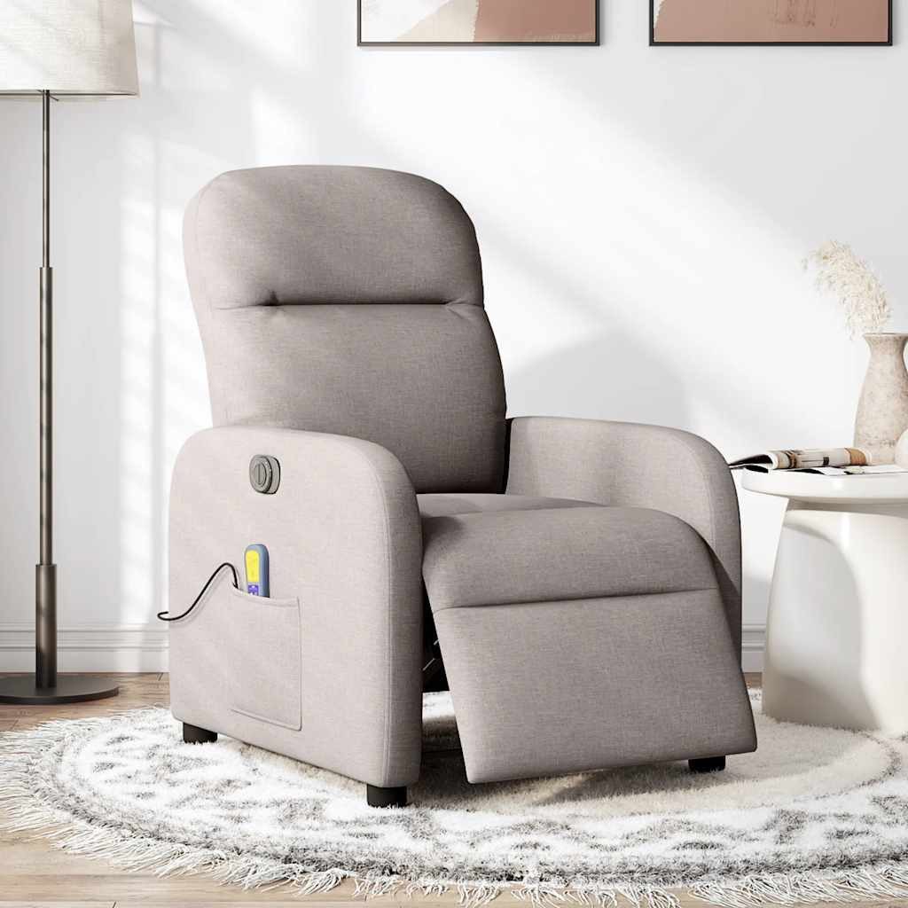 vidaXL Sessel Massagesessel Elektrisch Taupe Stoff günstig online kaufen