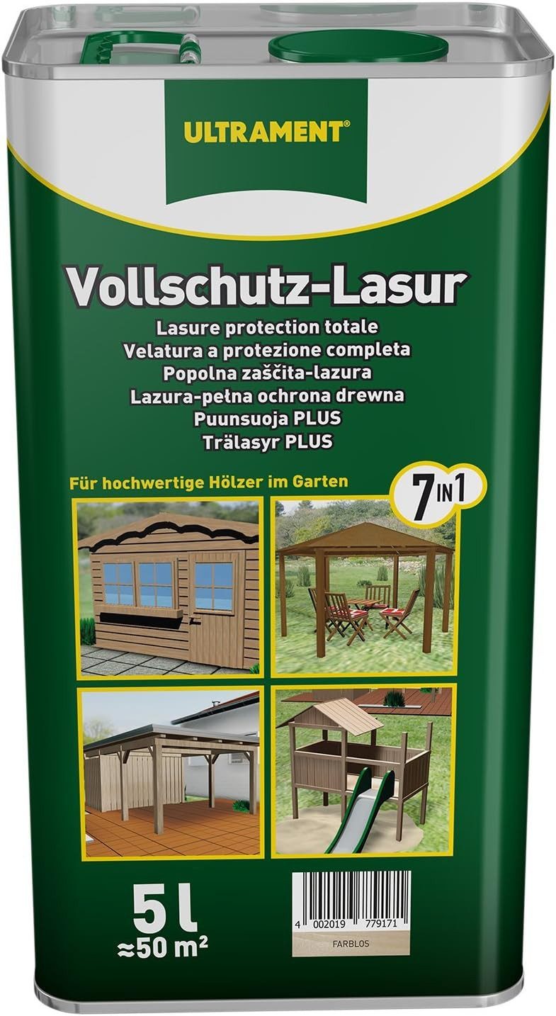 Ultrament Holzschutzlasur Ultrament Vollschutzlasur 7-in-1, farblos, 5L - Holzschutz außen