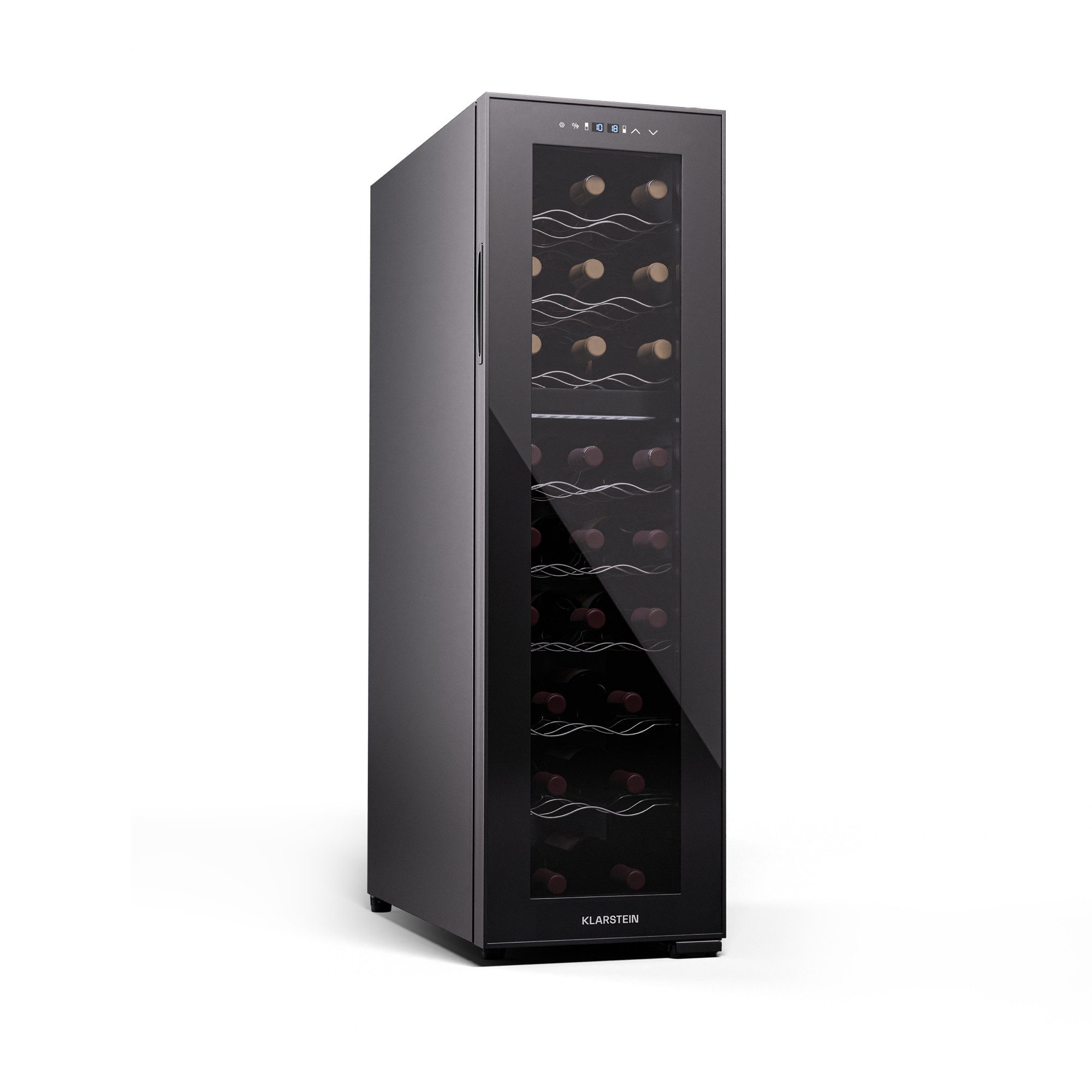 Klarstein Weinkühlschrank Shiraz, für 24 Standardflaschen á 0,75l,Wein Flaschenkühlschrank Weintemperierschrank Weinschrank Kühlschrank
