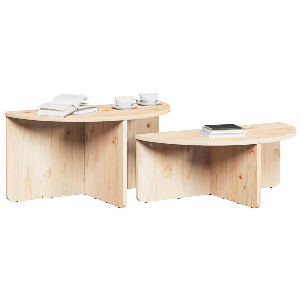vidaXL Couchtisch Couchtisch 2 stk. Natur 79 x 39,5 x 40 cm Massivholz Kiefer (2-St)