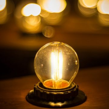 ZMH LED-Leuchtmittel Vintage Edison Glühlampe Warmweiß Retro Filament für Hotel Haus, E27, 6 St., 3000k, Hochwertiges Glas Energiesparlampe