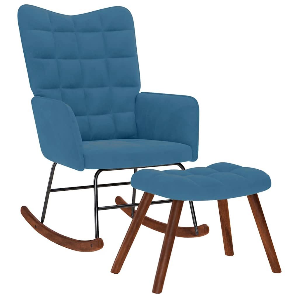vidaXL Schaukelstuhl Schaukelstuhl mit Hocker Blauer günstig online kaufen