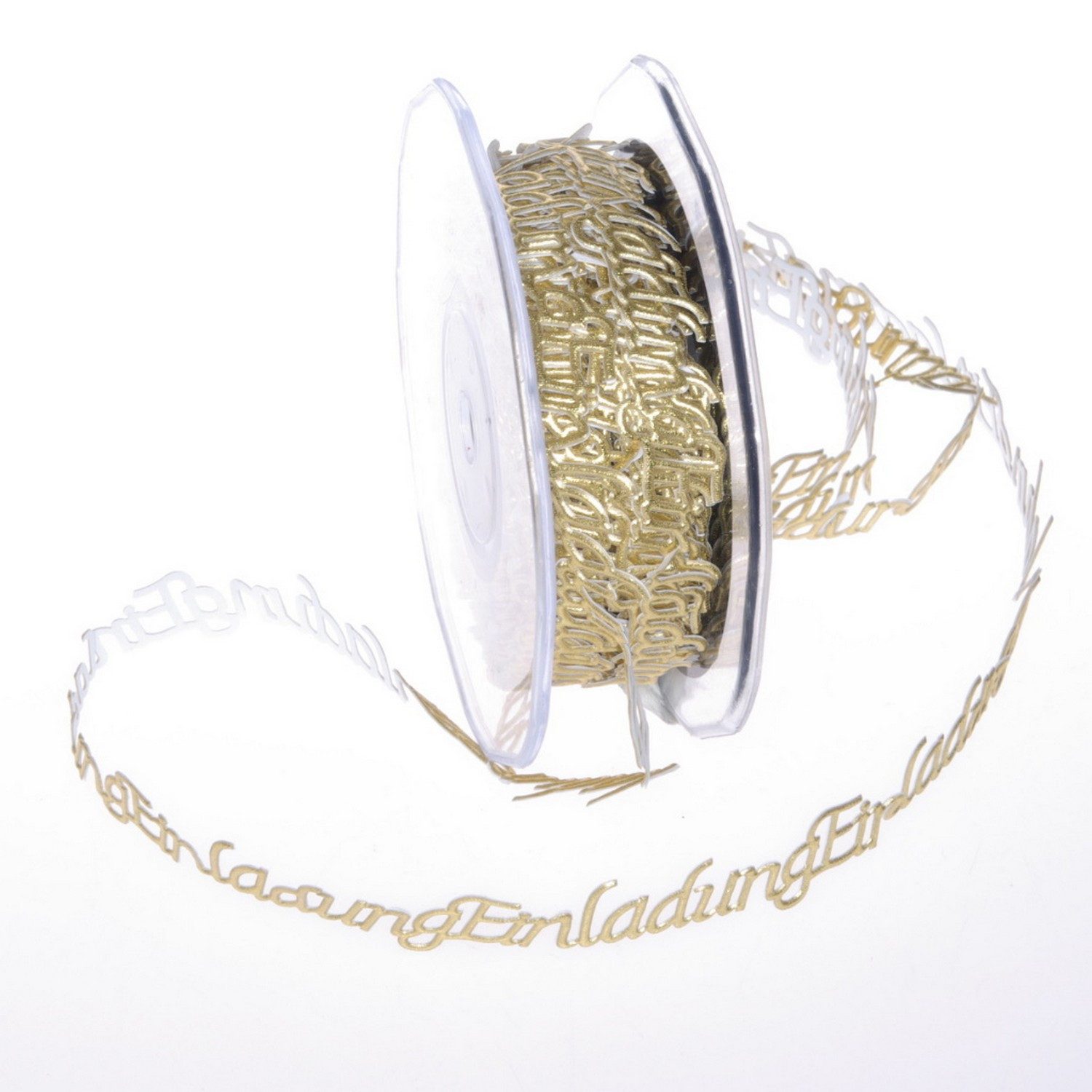 Deko AS Bastelband SeKleBo® - Selbstklebende Bordüre ´Einladung´ Gold - 15mm - 10m -, selbsthaftend