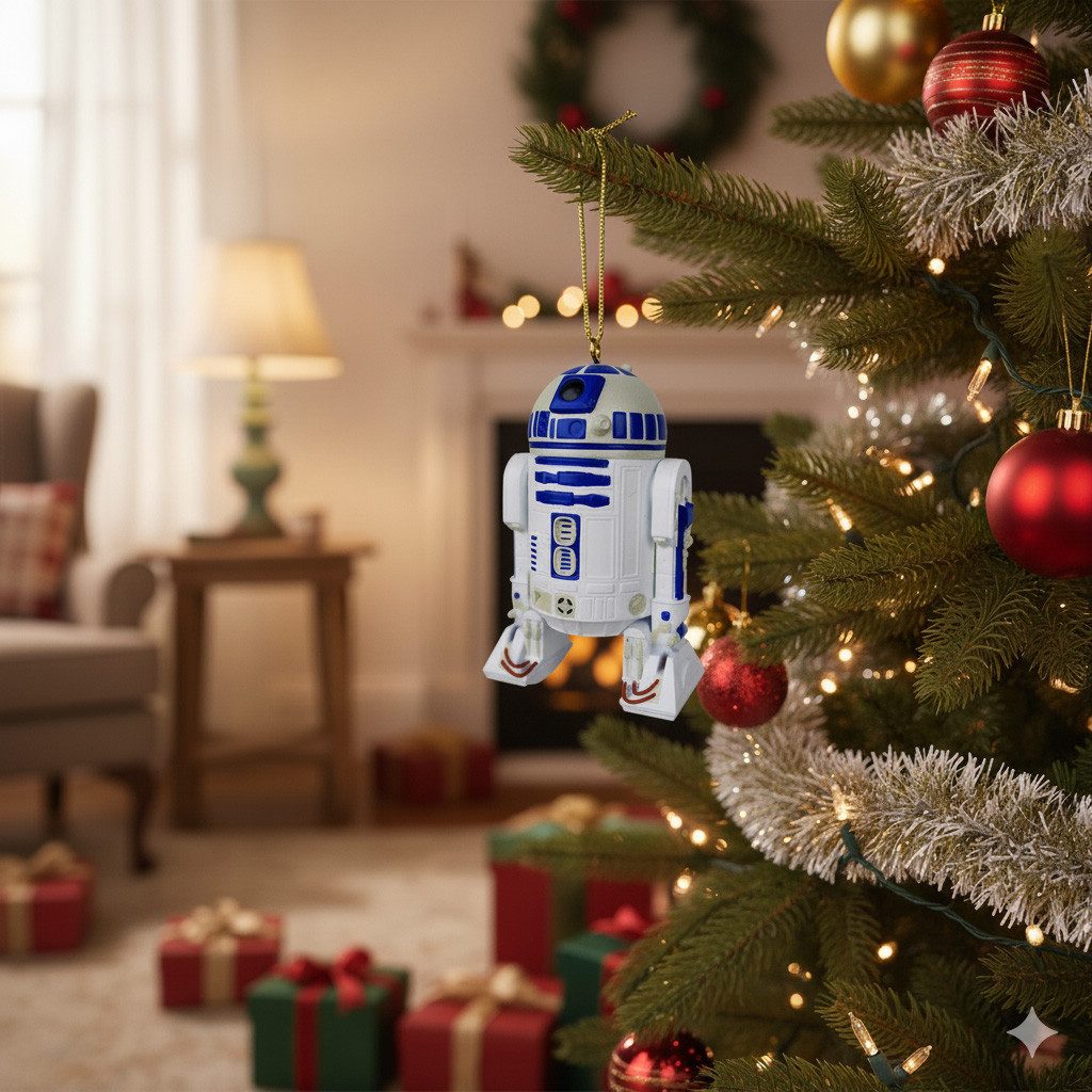 Disney Weihnachtsfigur Christbaumkugel Star Wars 3D R2-D2 8cm Baumschmuck Weihnachtskugel