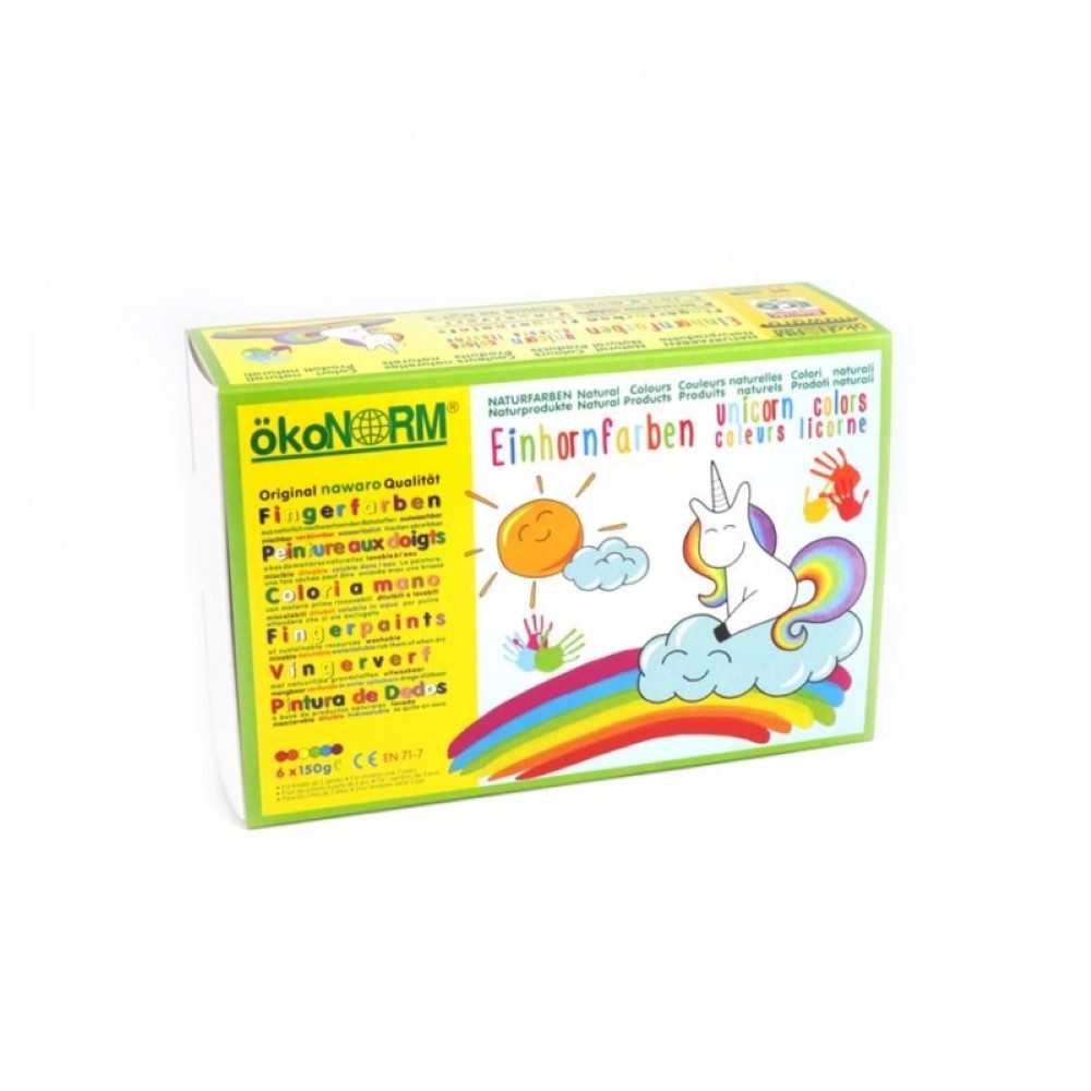 ÖkoNorm GmbH Fingerfarbe ökoNorm Fingerfarben nawaro, 6er Set "Einhorn Norman"