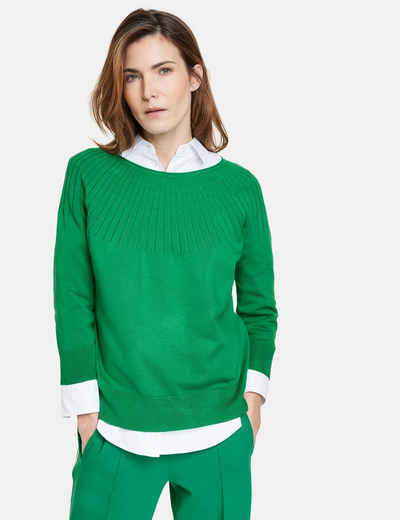 GERRY WEBER 3/4 Arm-Pullover »3/4-Arm-Pullover mit Strickmuster«
