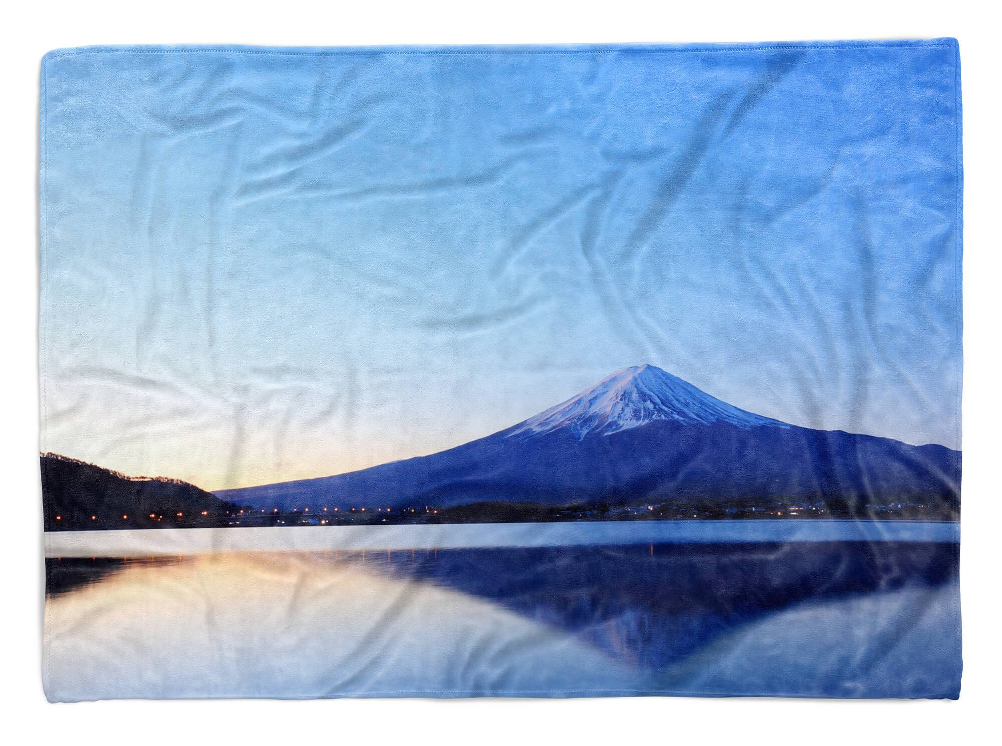 Handtücher Sinus Vulkan (1-St), Fuji Kuscheldecke Fotomotiv Strandhandtuch Japan See, Handtuch Saunatuch mit Baumwolle-Polyester-Mix Handtuch Art