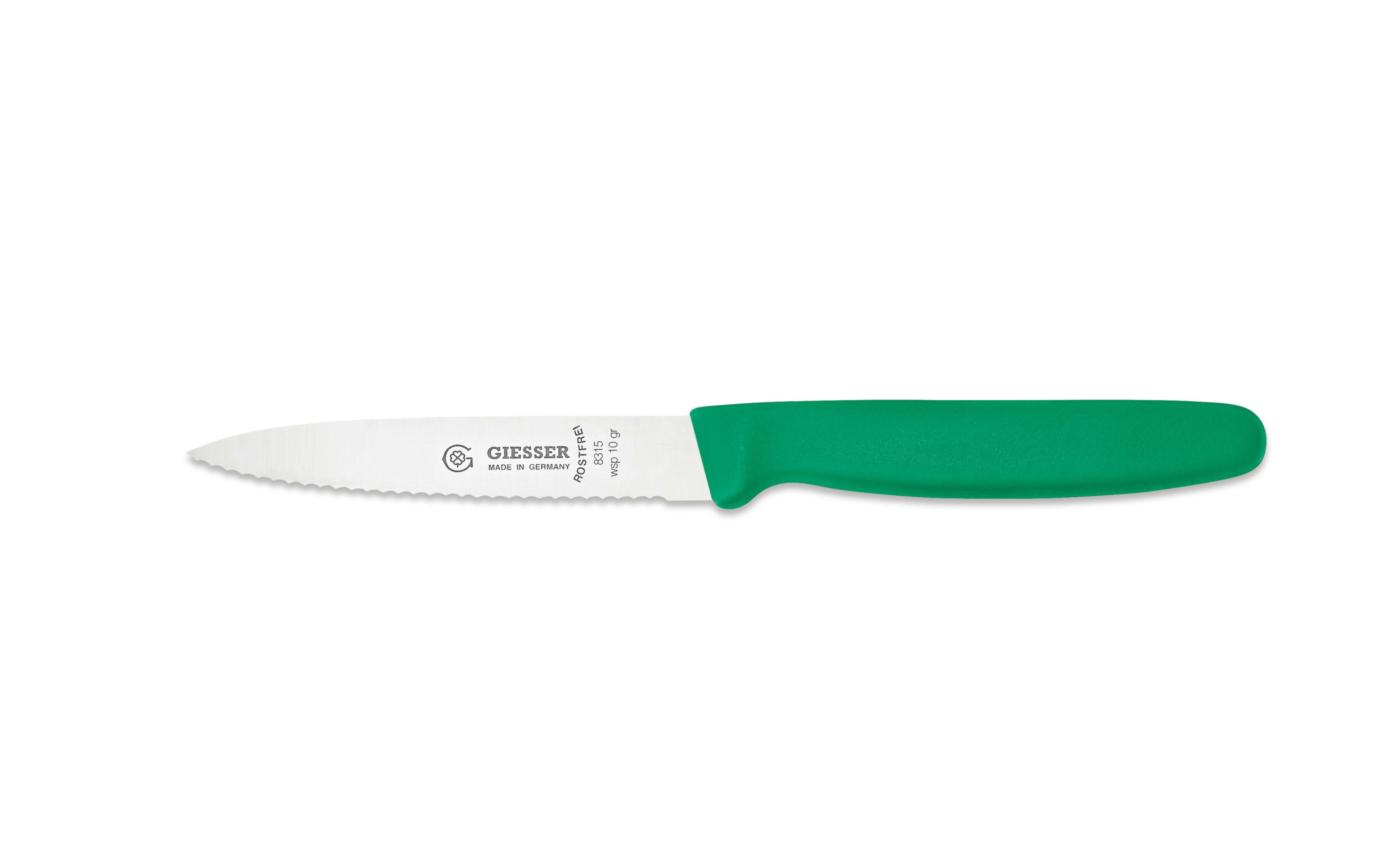 Messer Welle sp 3mm - Wellenschliff Küchenmesser 8315 Grün ohne mit Gemüsemesser Spickmesser 8/10/12, oder Giesser