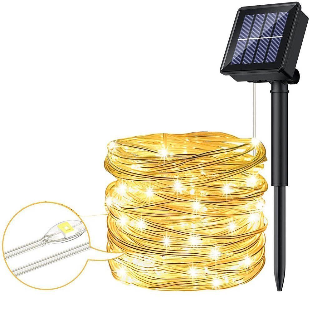 LED 50 Aussen, Party Geeignet LED Solar Lichterkette Dedom für Hochzeit, Lampe, Solarleuchte M Baum, Garten, 7 Kupferdraht Lichter,