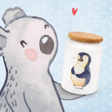 Mr. & Mrs. Panda Vorratsdose Pinguin Diät - Weiß - Geschenk, Abnehmen, Bierbauch, foodbaby, Motiva, Keramik, (1-tlg), Design-Statement