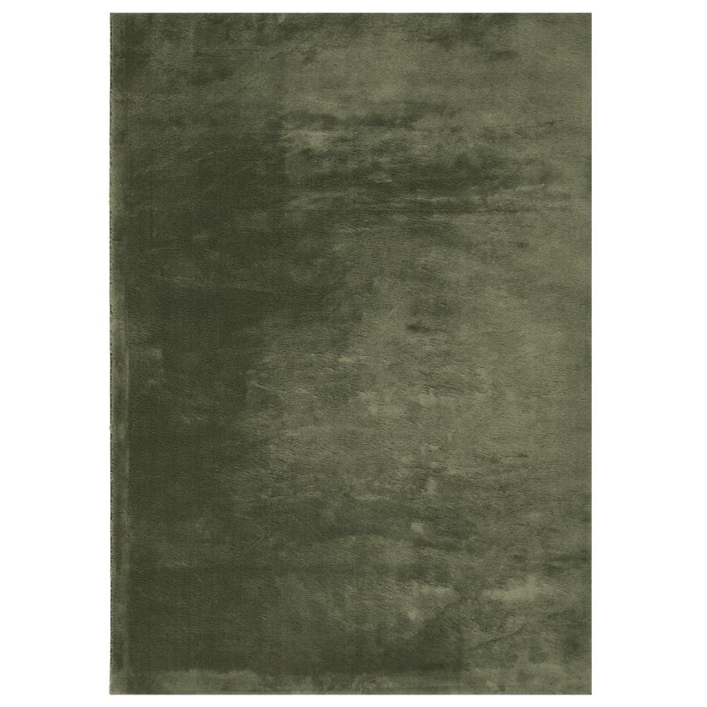 vidaXL Teppich Teppich HUARTE Kurzflor Weich und Waschbar Waldgrün 120x170 cm, Rechteckig, Höhe: 170 mm