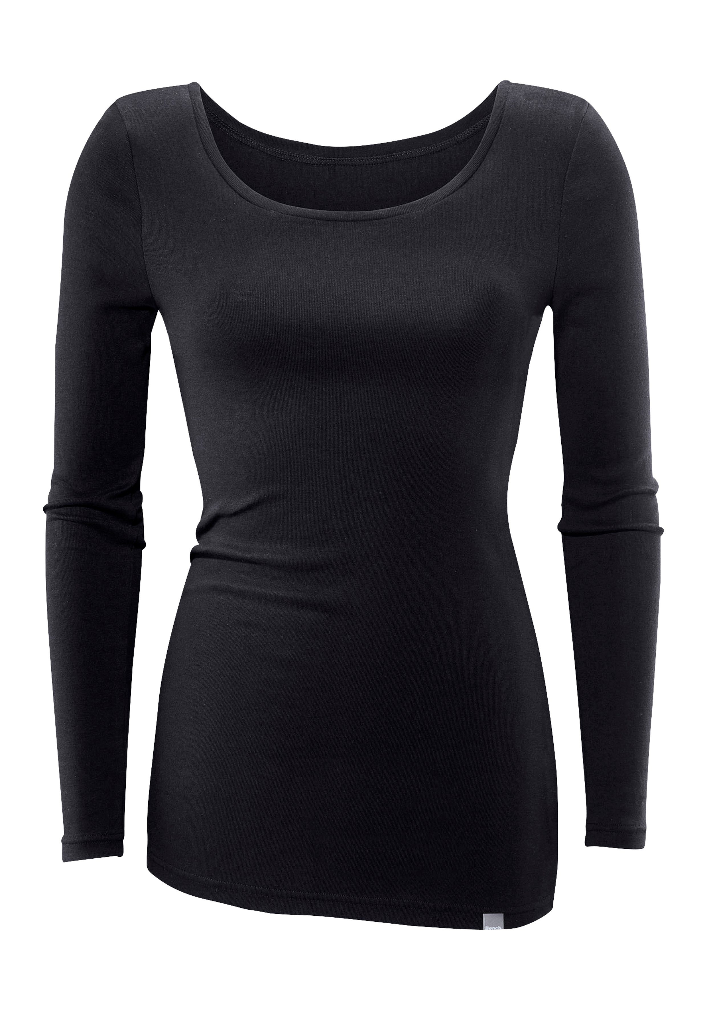 Bench. Langarmshirt aus feiner Rippware (2er-Pack) aus weicher Baumwoll-Qualität