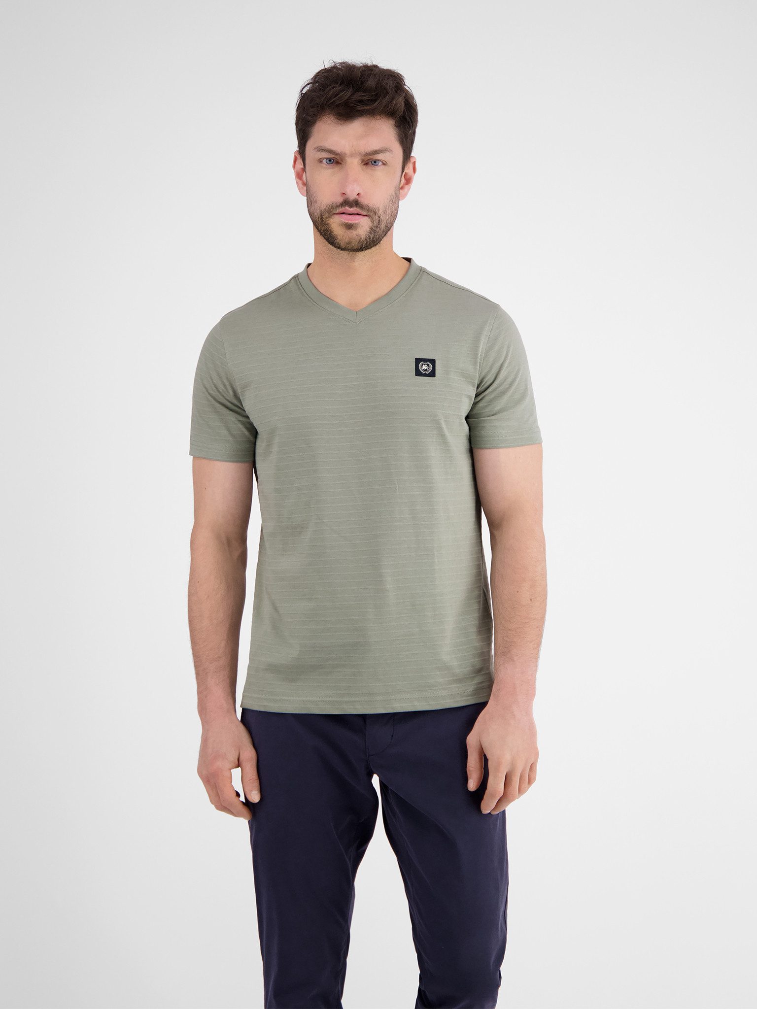 LERROS T-Shirt mit Logo Stickerei