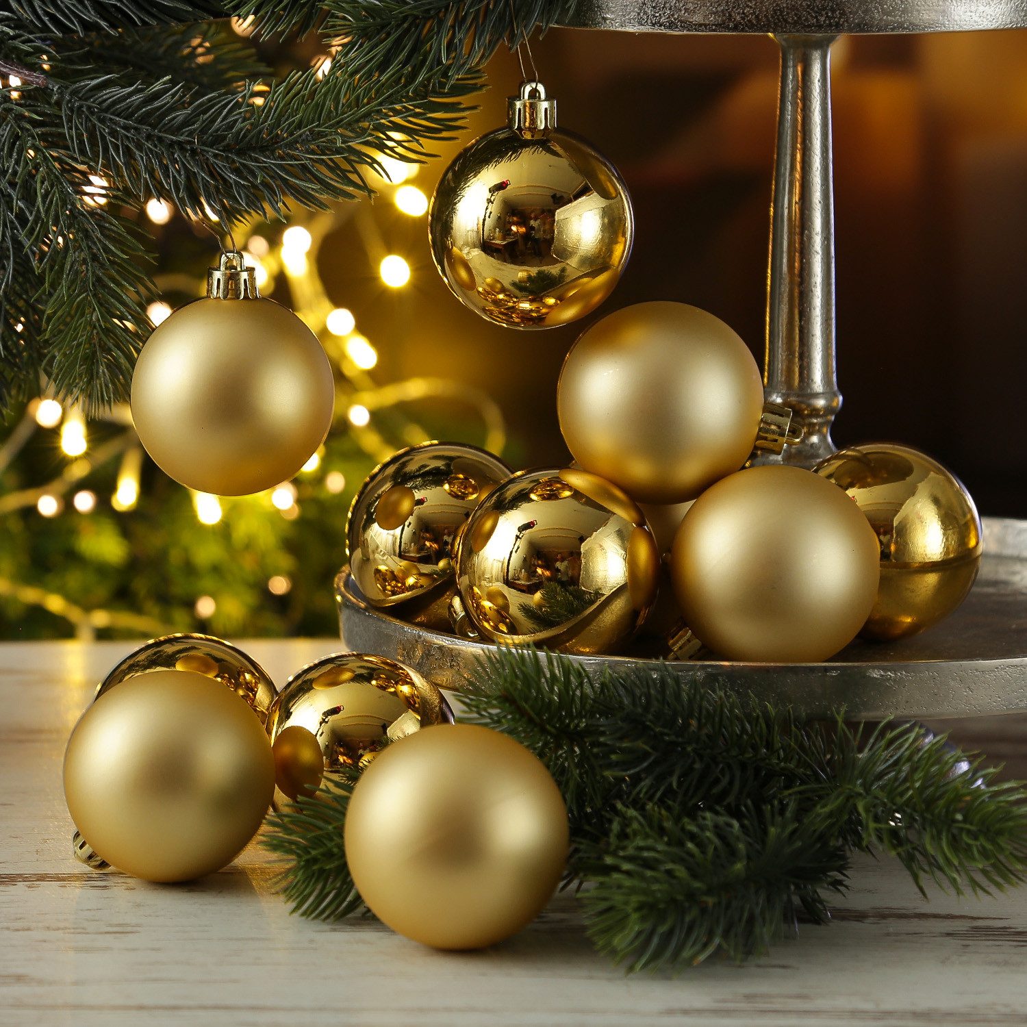MARELIDA Weihnachtsbaumkugel Weihnachtskugeln bruchfest 6cm Christbaumkugeln gold 12St (12 St)