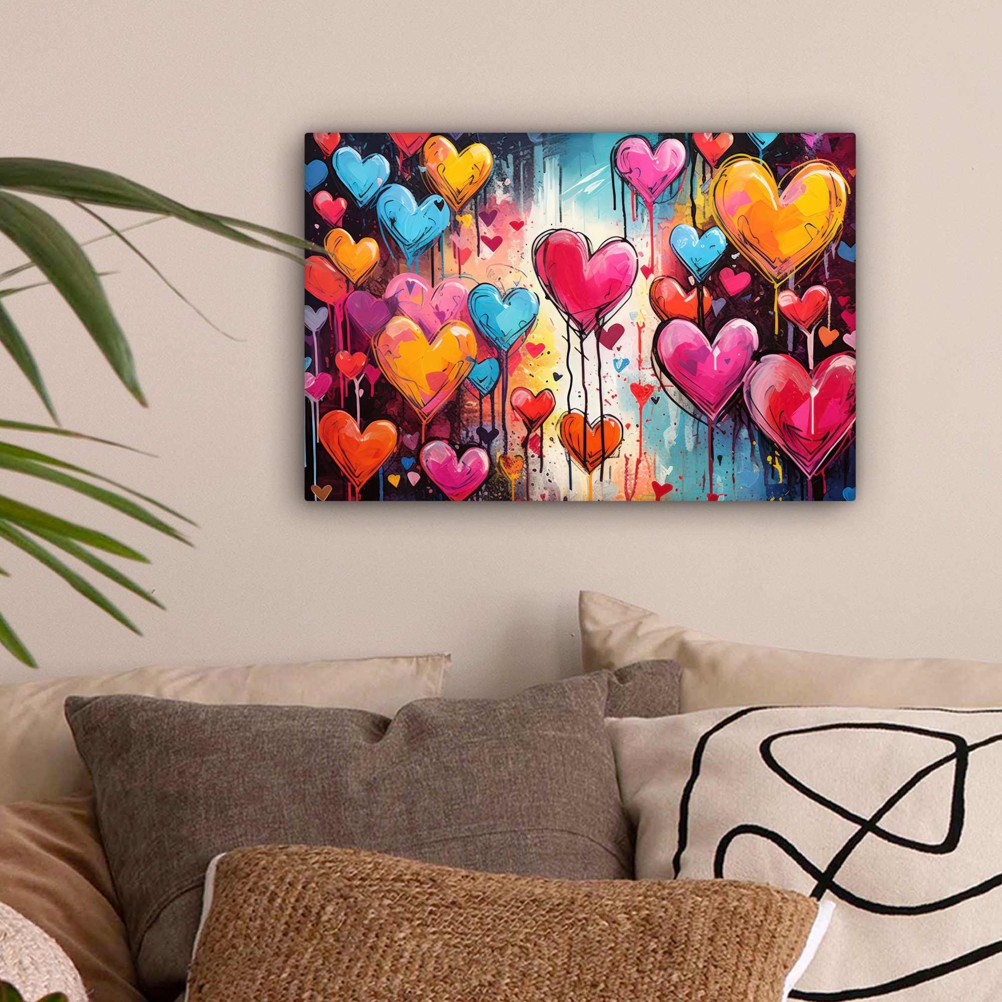 OneMillionCanvasses® Leinwandbild Herzen - Farben - günstig online kaufen