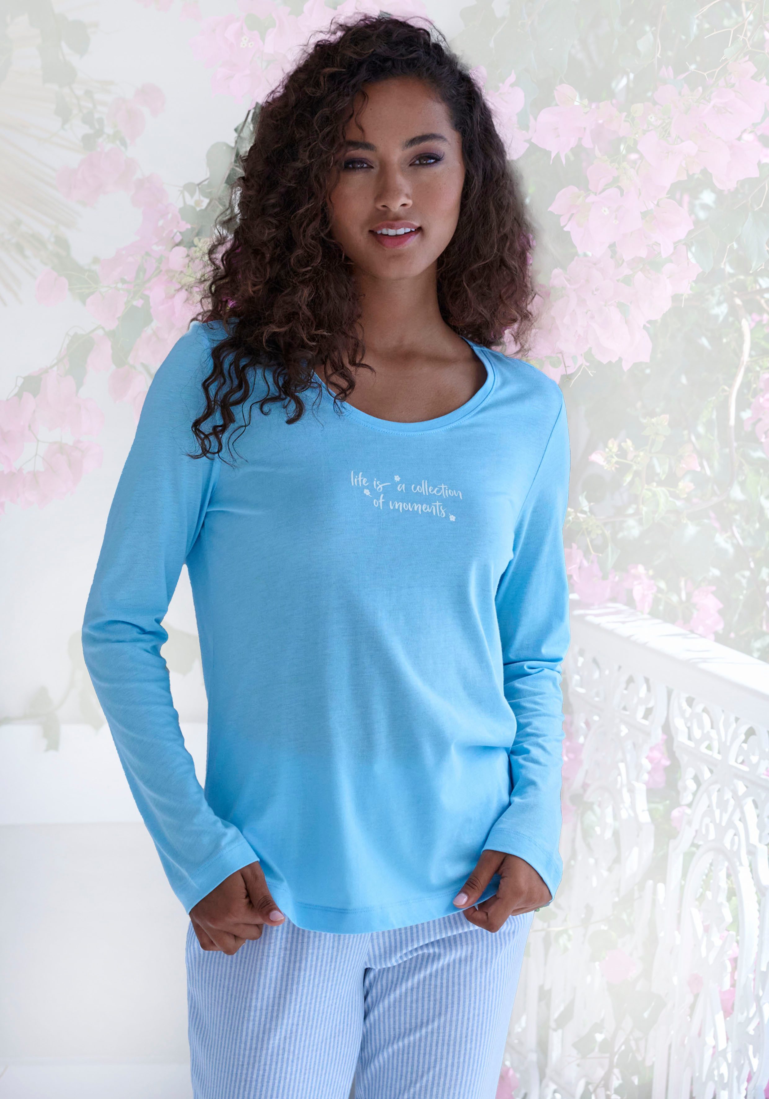 s.Oliver Pyjamaoberteil (1-tlg) mit Frontdruck günstig online kaufen