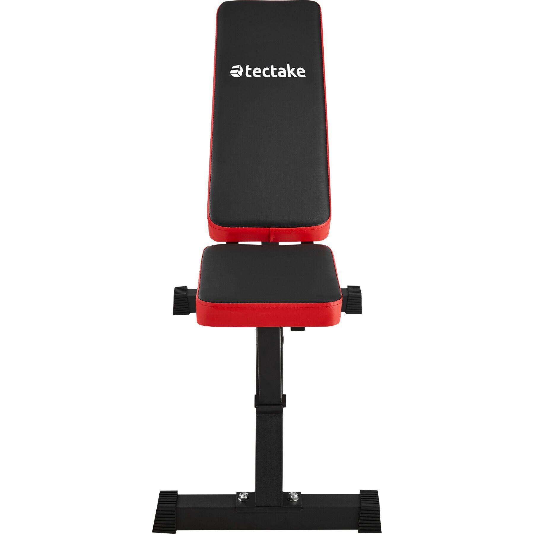 tectake Hantelbank Fitnessbank, rutschfest, 116 x 51 x 122 cm, mit Schnellverstellung, (Trainingsbank, in schwarz/rot), Rückenlehne 4-fach verstellbar, gepolstert mit Kunstlederbezug