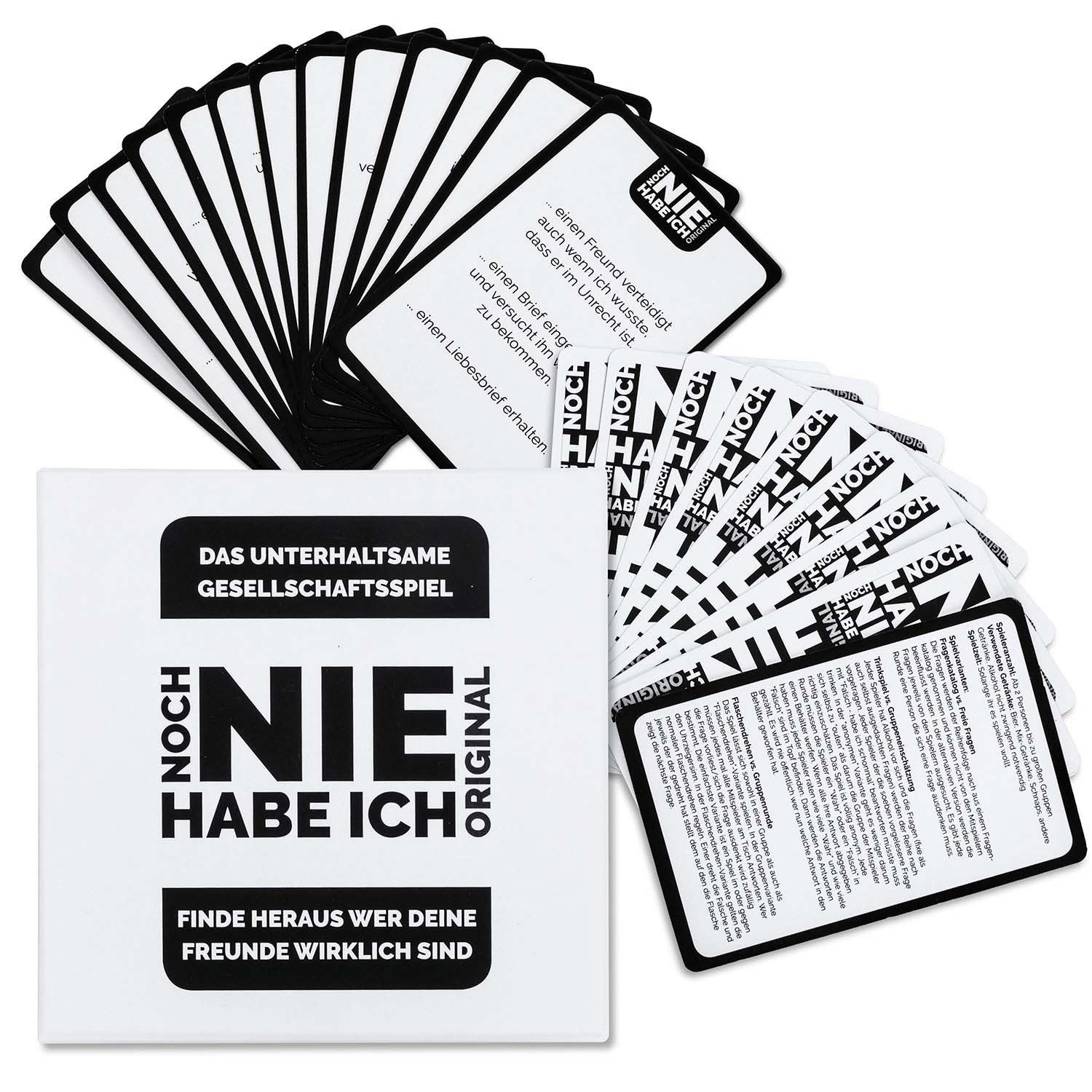 Goods+Gadgets Spiel XXL Kartenspiel Ich habe noch nie – Lustige Fragen für Erwachsene, Noch Nie Habe Ich, XXL Partyspiel mit 300 Fragen
