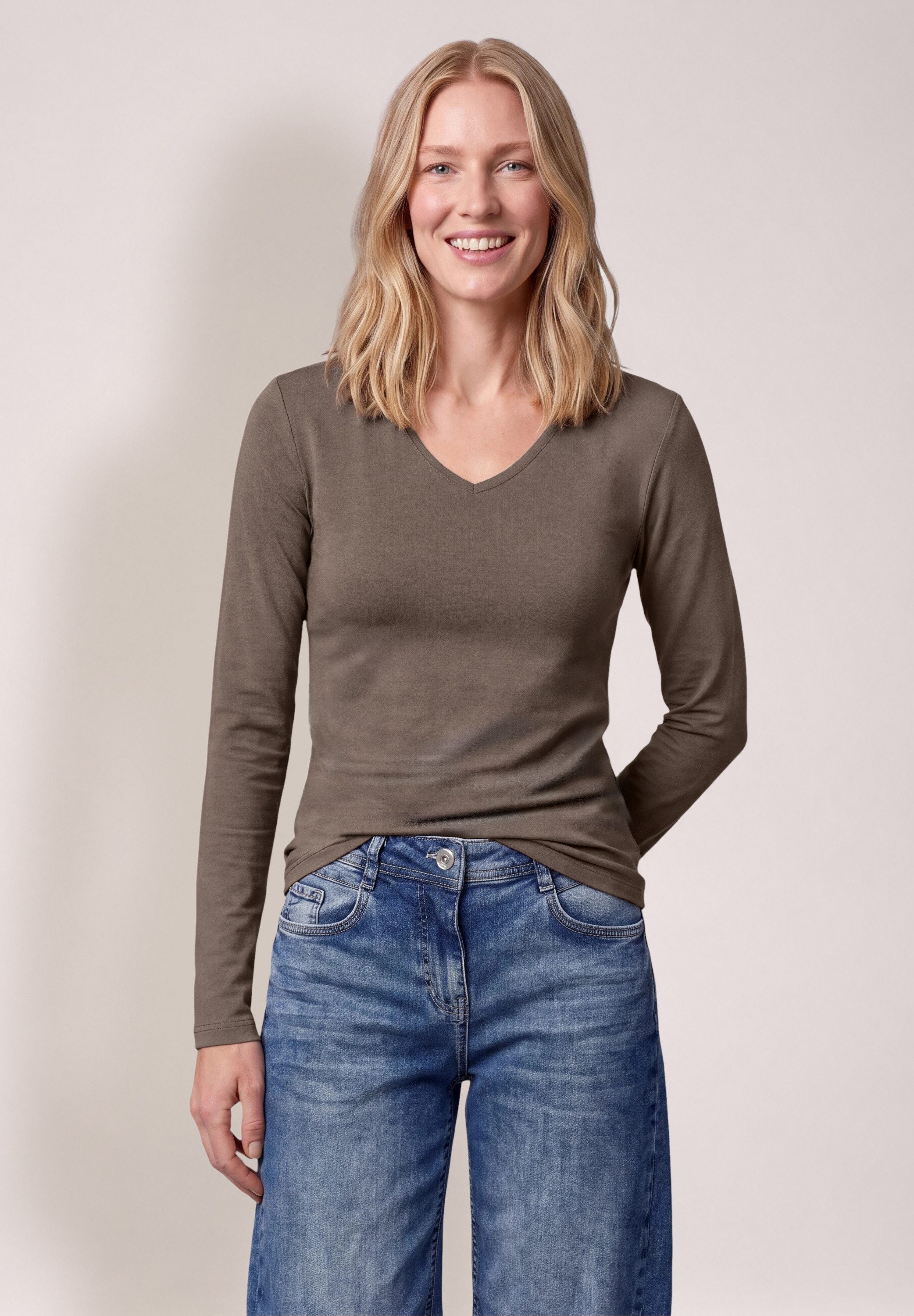 CECIL Langarmshirt aus reiner Baumwolle