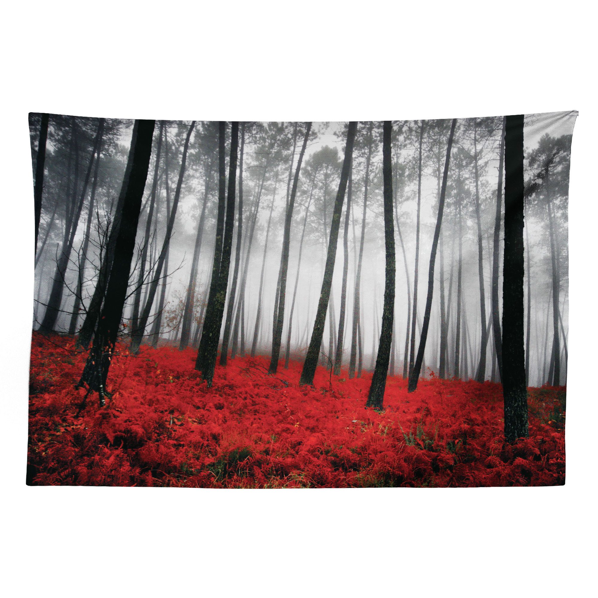 Abakuhaus Wandteppich aus Weiches Mikrofaser Stoff Für das Wohn und Schlafzimmer, rechteckig, Wald Mystical Foggy Woodland