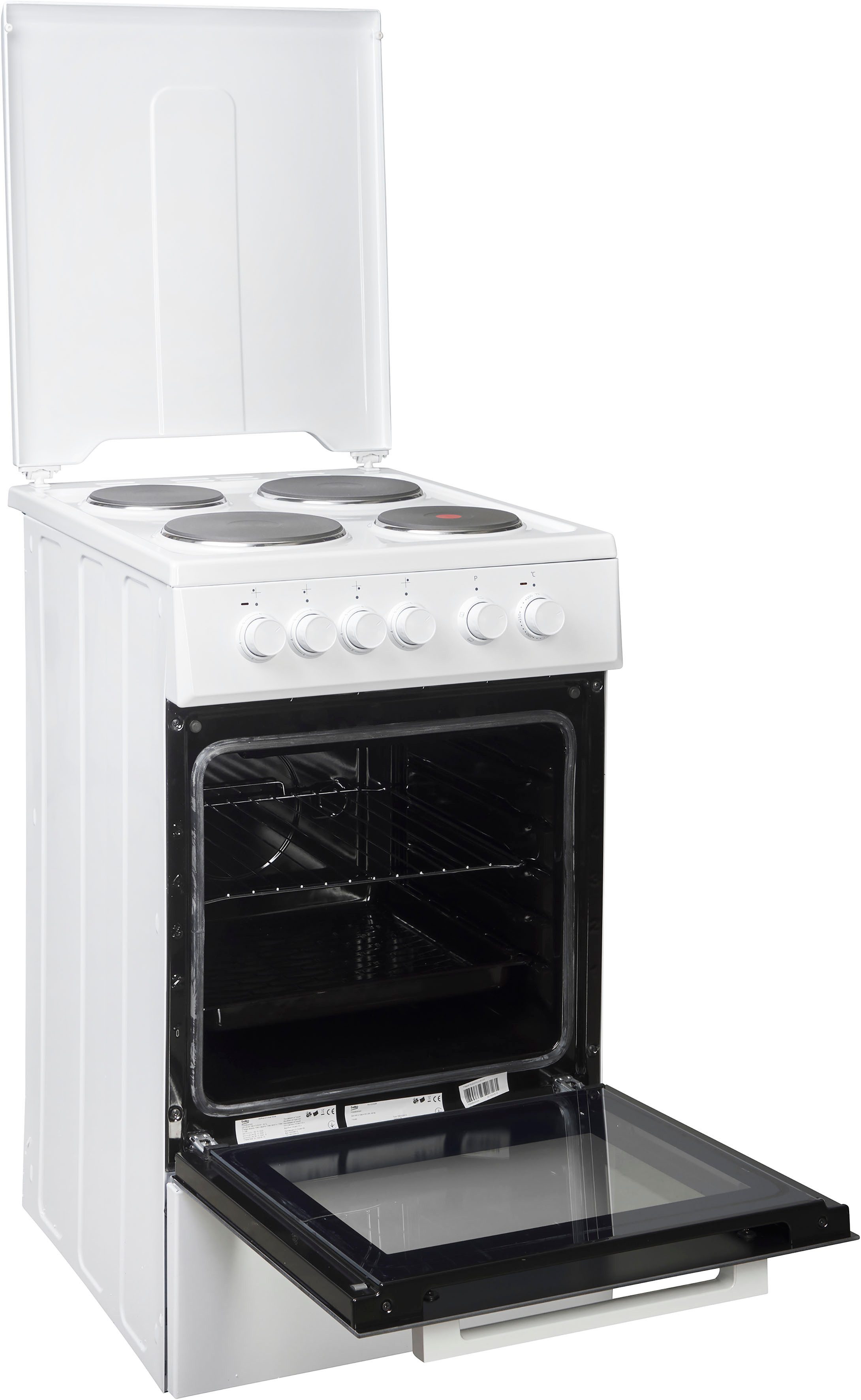 BEKO Elektro-Standherd Elektro-Standherd FSS56000GW, SteamShine® – Die Dampfreinigung des Backofens