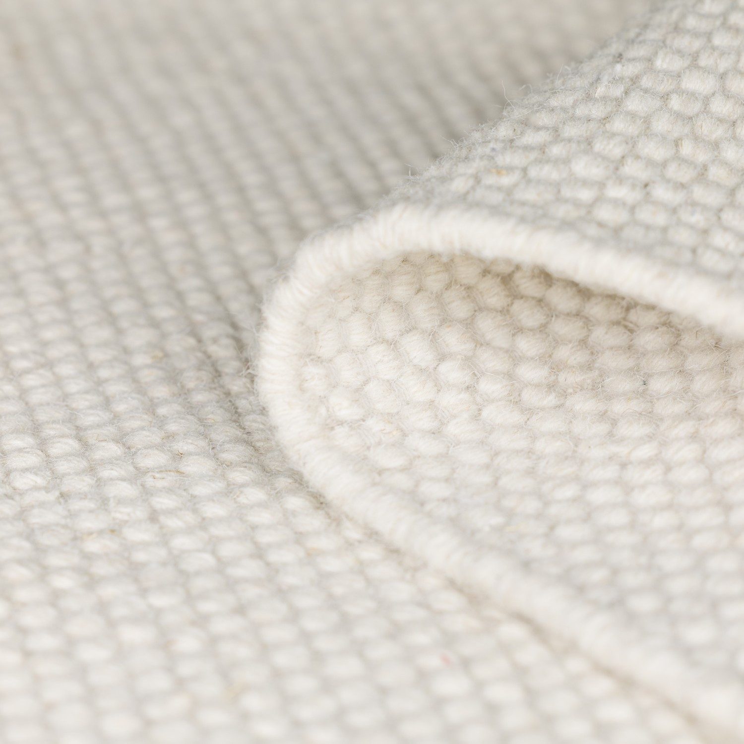 OTTO home Bettumrandung Woolscape 1, Höhe 10 mm, (Set, 3-tlg), Wendeteppich, handgewebte Qualität, Uni, reine Wolle, Wohnzimmer