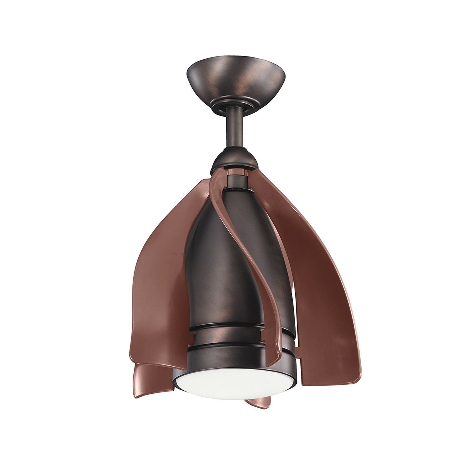 Licht-Erlebnisse Deckenventilator ERIN, Ventilator mit Beleuchtung  Fernbedienung LED dimmbar Ø38 cm Sommer, Farbe: ölgebürstetes Bronze