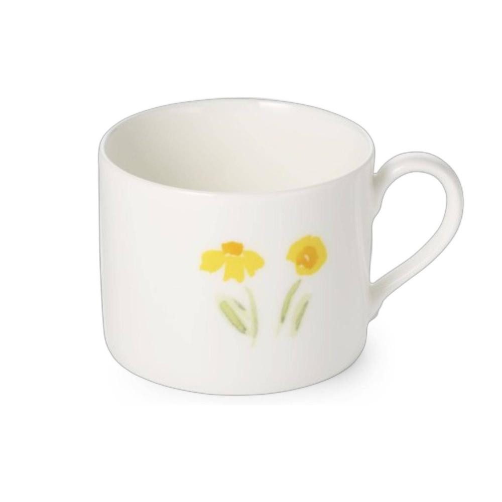 Dibbern Tasse Dibbern Kaffeetasse zylindrisch Mohn gelb (0,25l), Fine Bone China Porzellan