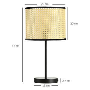 HOMCOM Tischleuchte Lampenschirm, Ein-,Ausschalter, ohne Leuchtmittel, Nicht Verfügbar, Tischleuchte