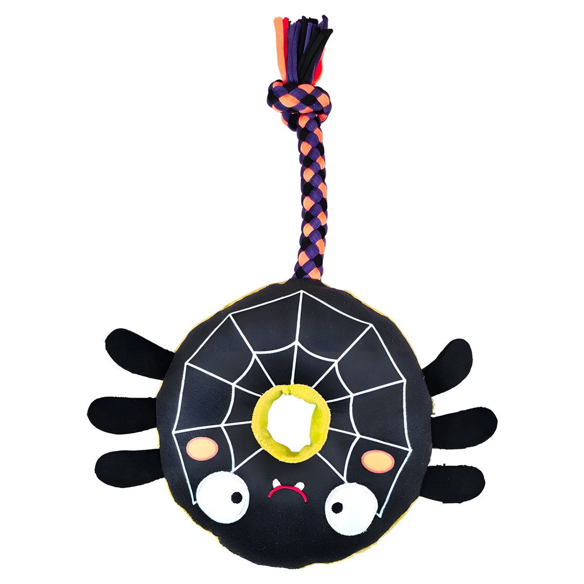 Nobby Tierkuscheltier Hundespielzeug Halloween Plüsch Spinne mit Seil